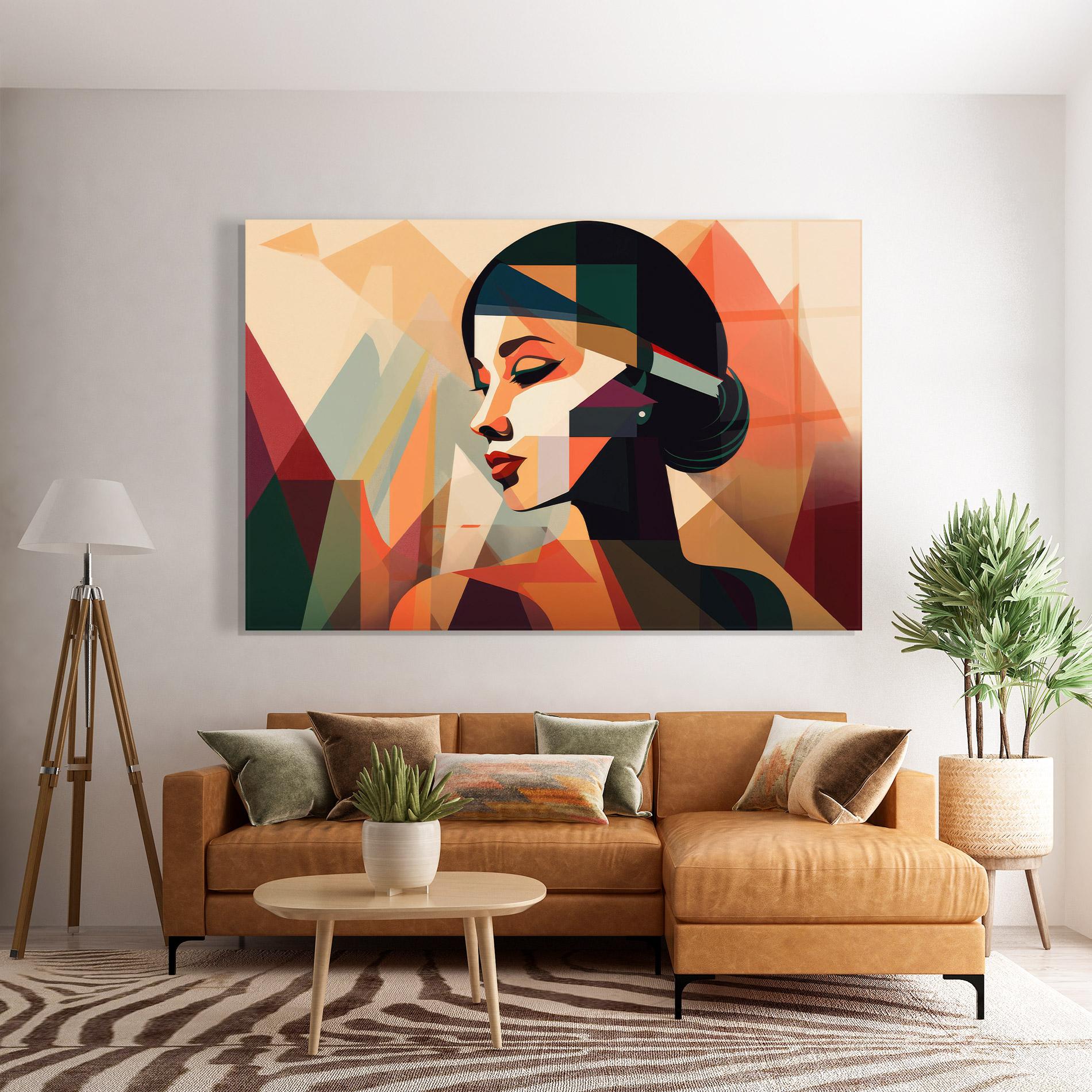 Üvegkép Bold Shapes Lines mockup 7