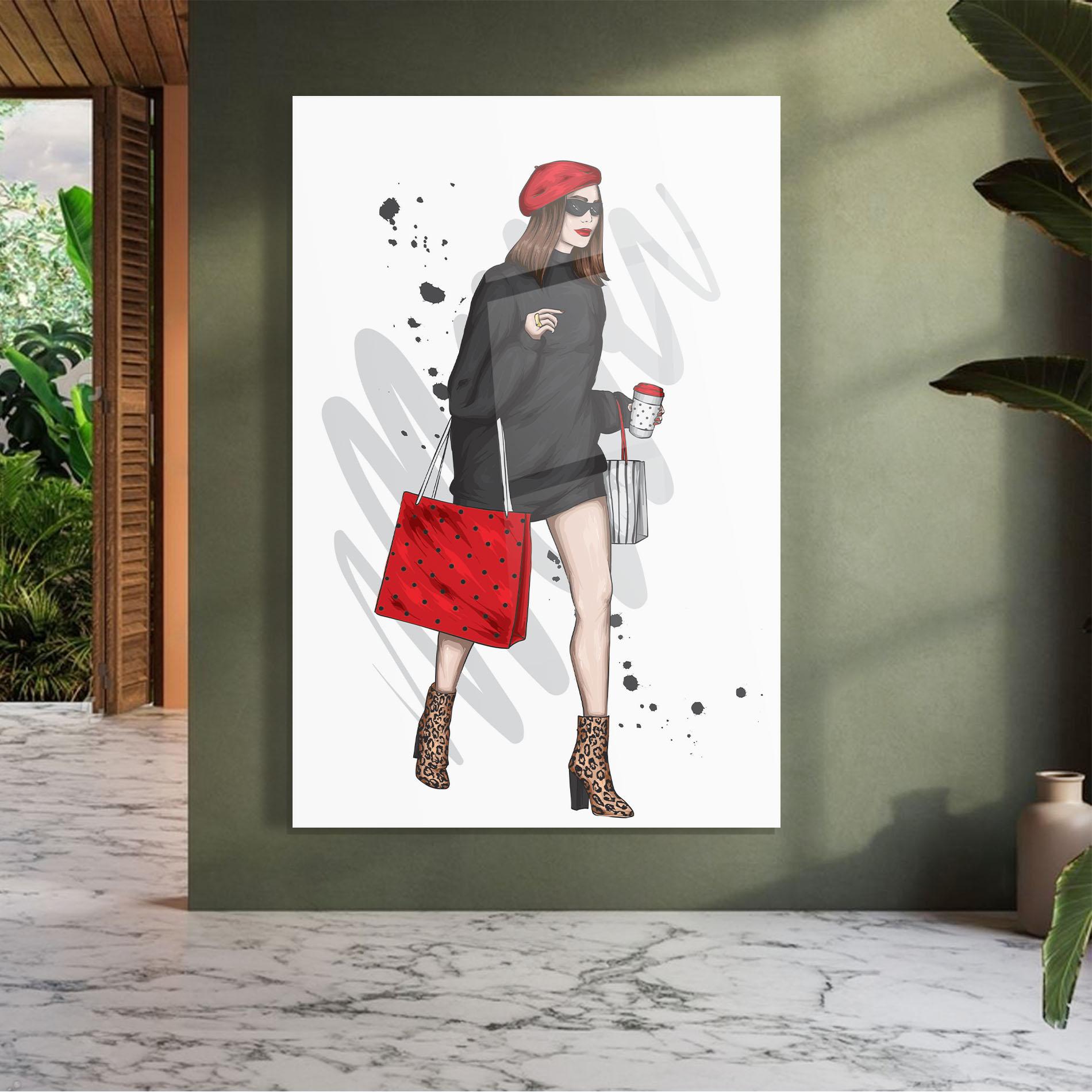 Üvegkép Black Red Outfit mockup 7
