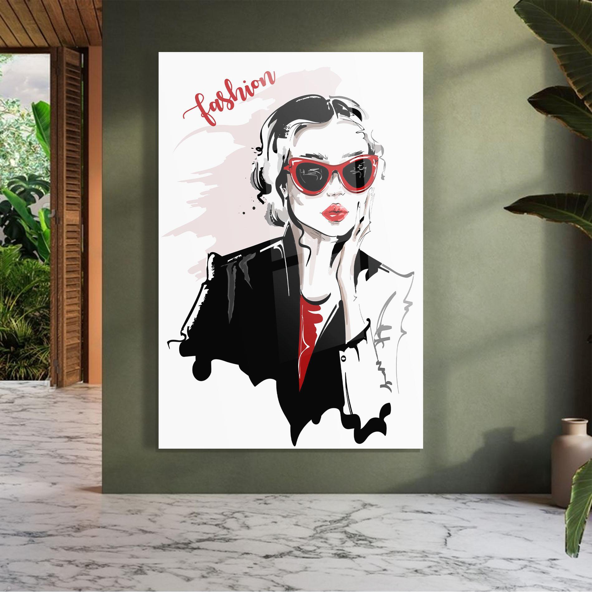 Üvegkép Fashion Red Glasses mockup 7