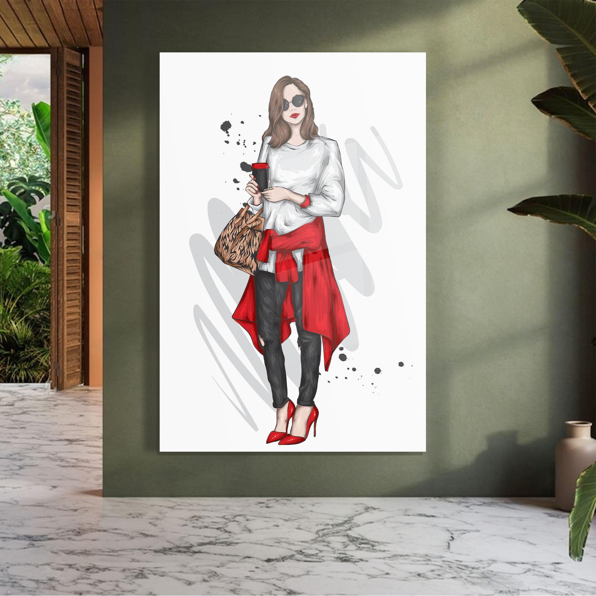 Üvegkép White Blouse Woman mockup 7