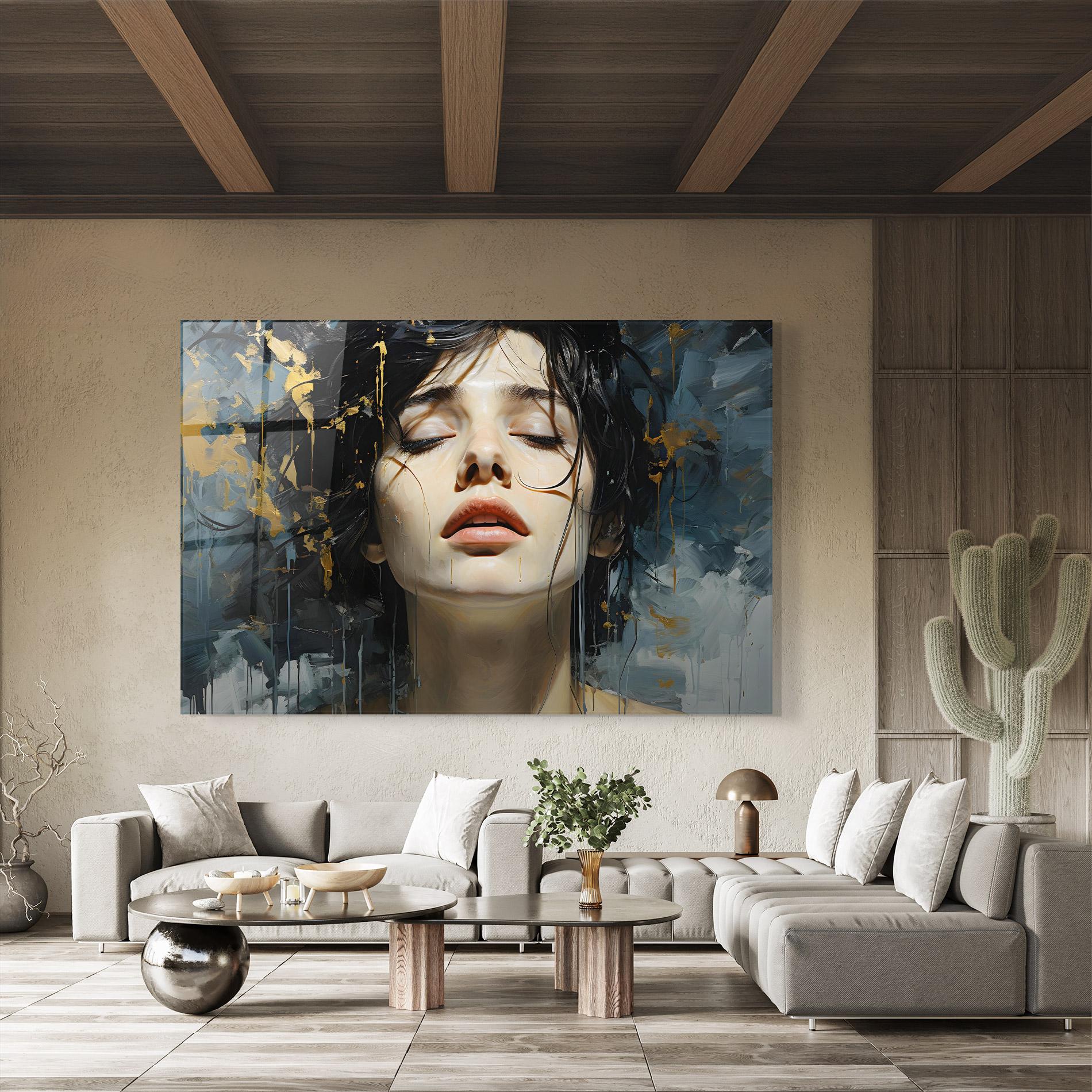 Üvegkép Close Up Closed Eyes mockup 8