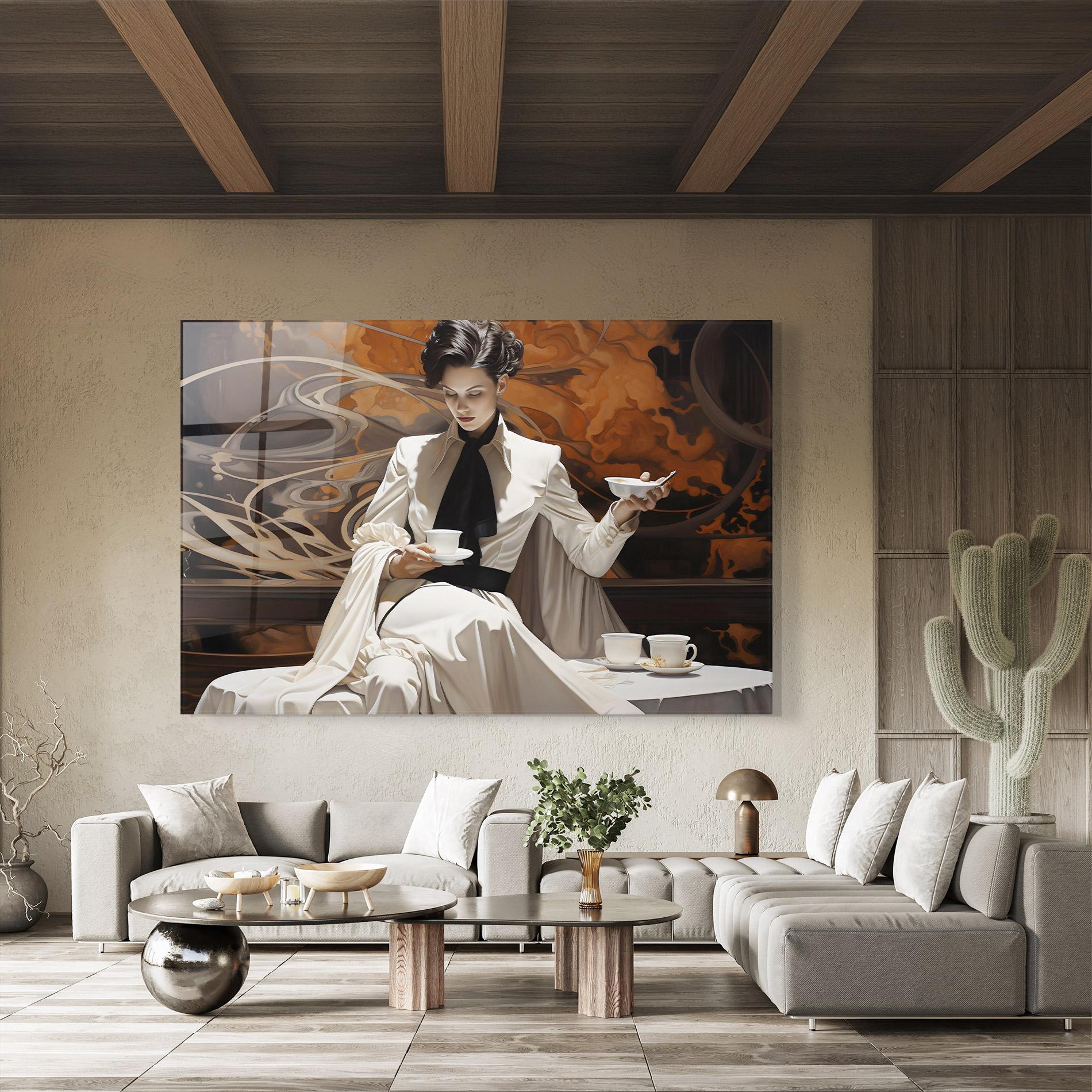 Üvegkép Coffee Woman mockup 8