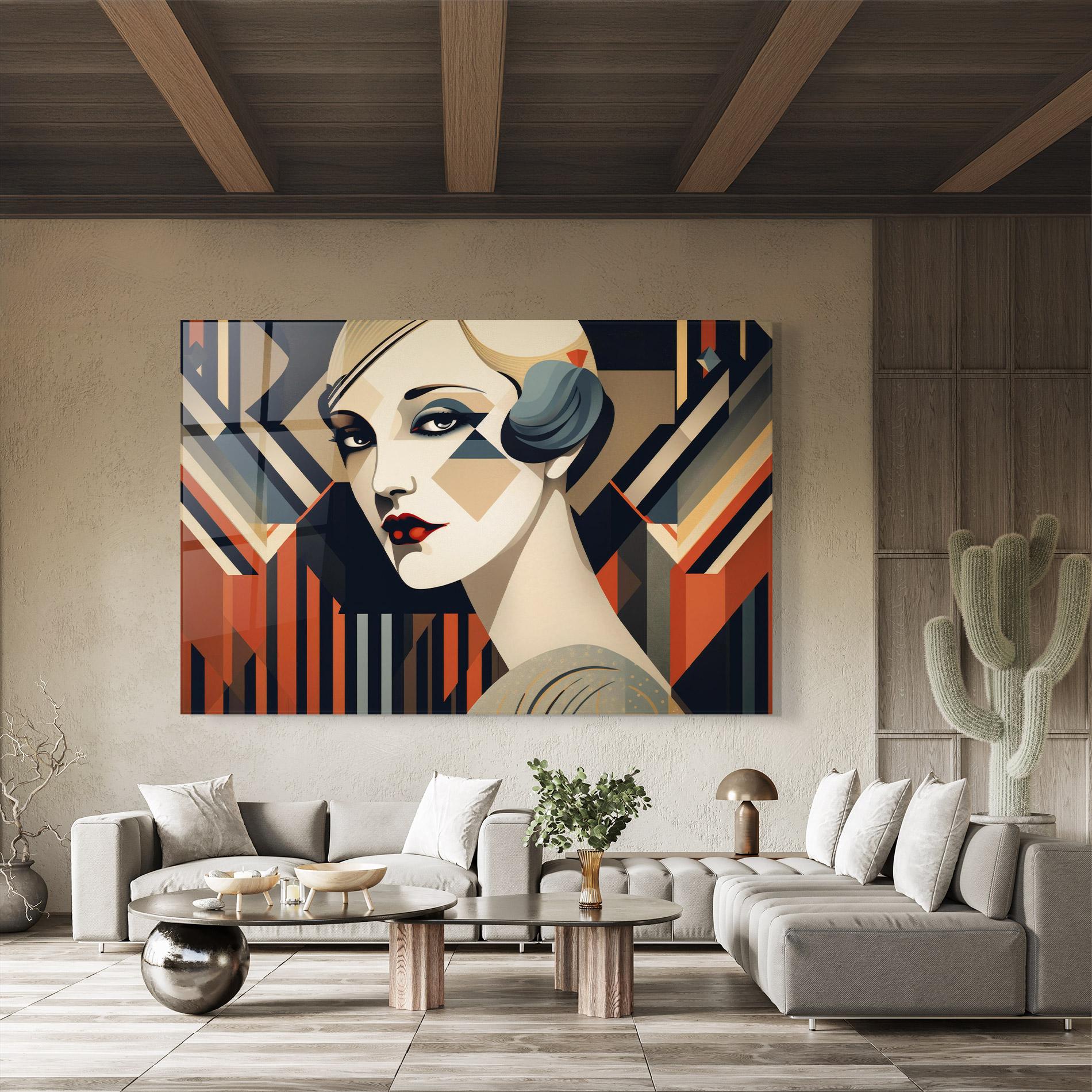 Üvegkép Elegant Portrait Woman mockup 8