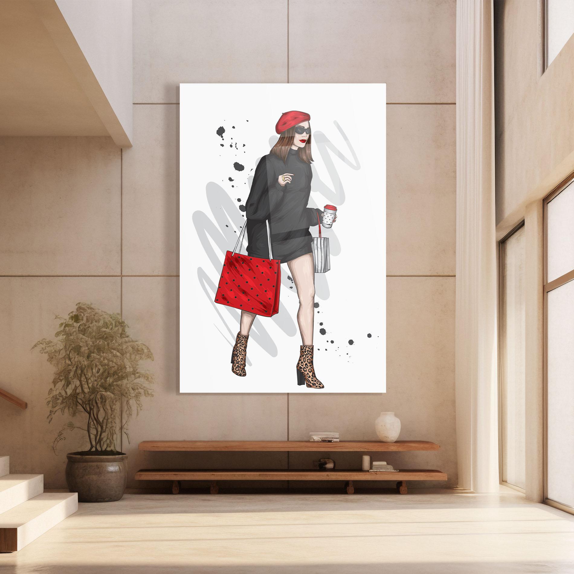 Üvegkép Black Red Outfit mockup 8