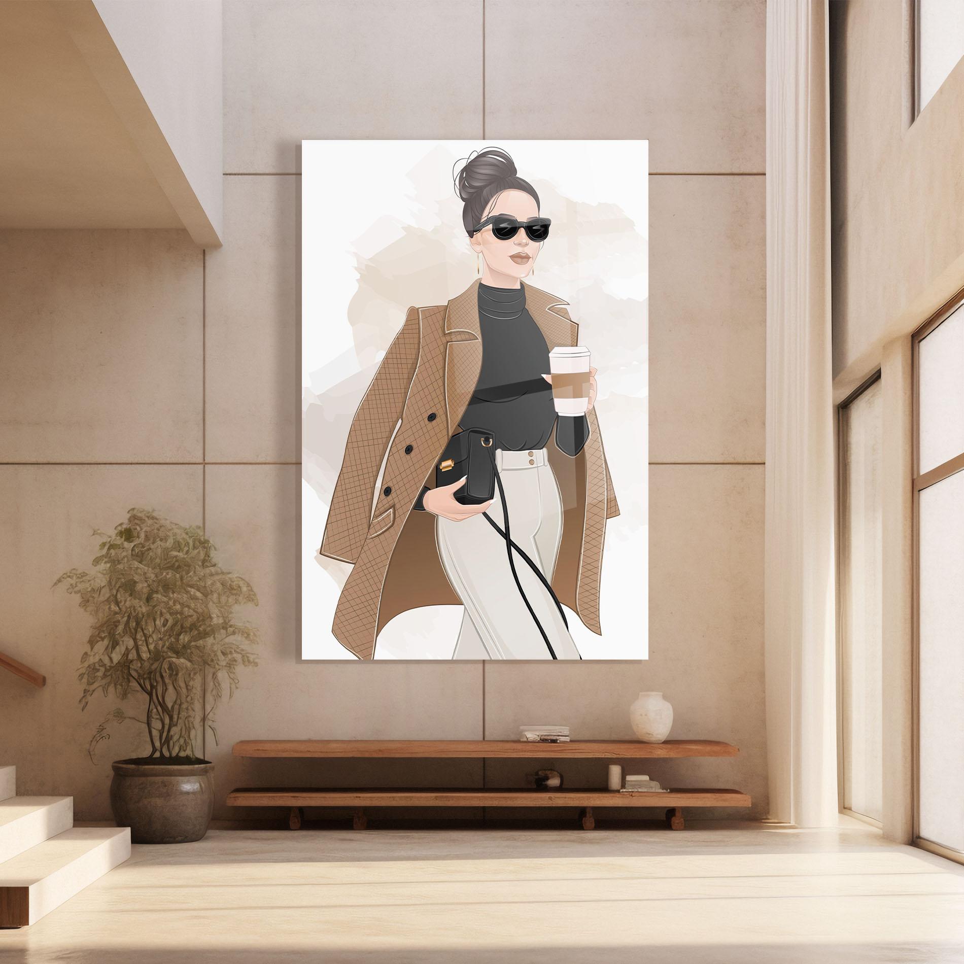 Üvegkép Modern Coffee Outfit mockup 8