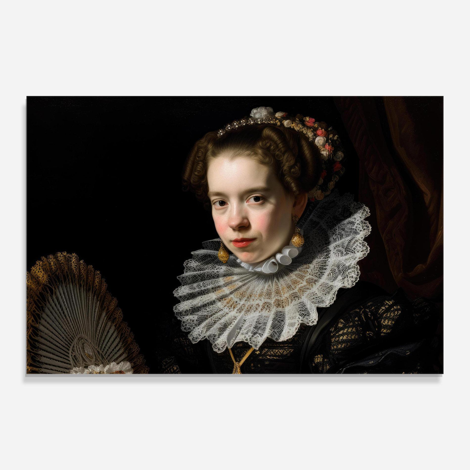 Üvegkép Baroque Lady Portrait mockup 0