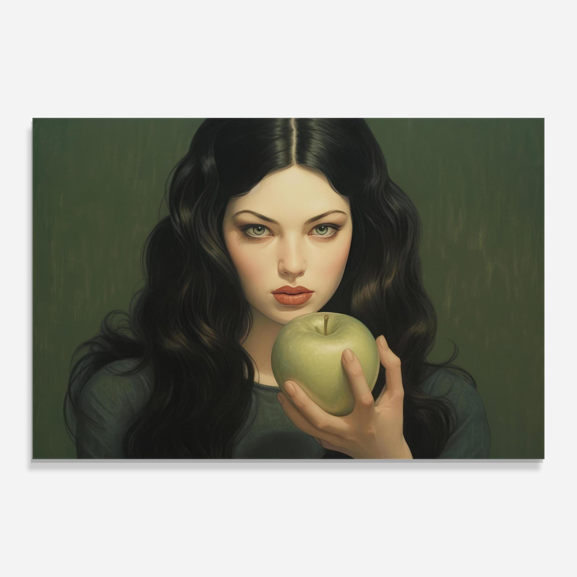 Üvegkép Green Apple Painting mockup 0