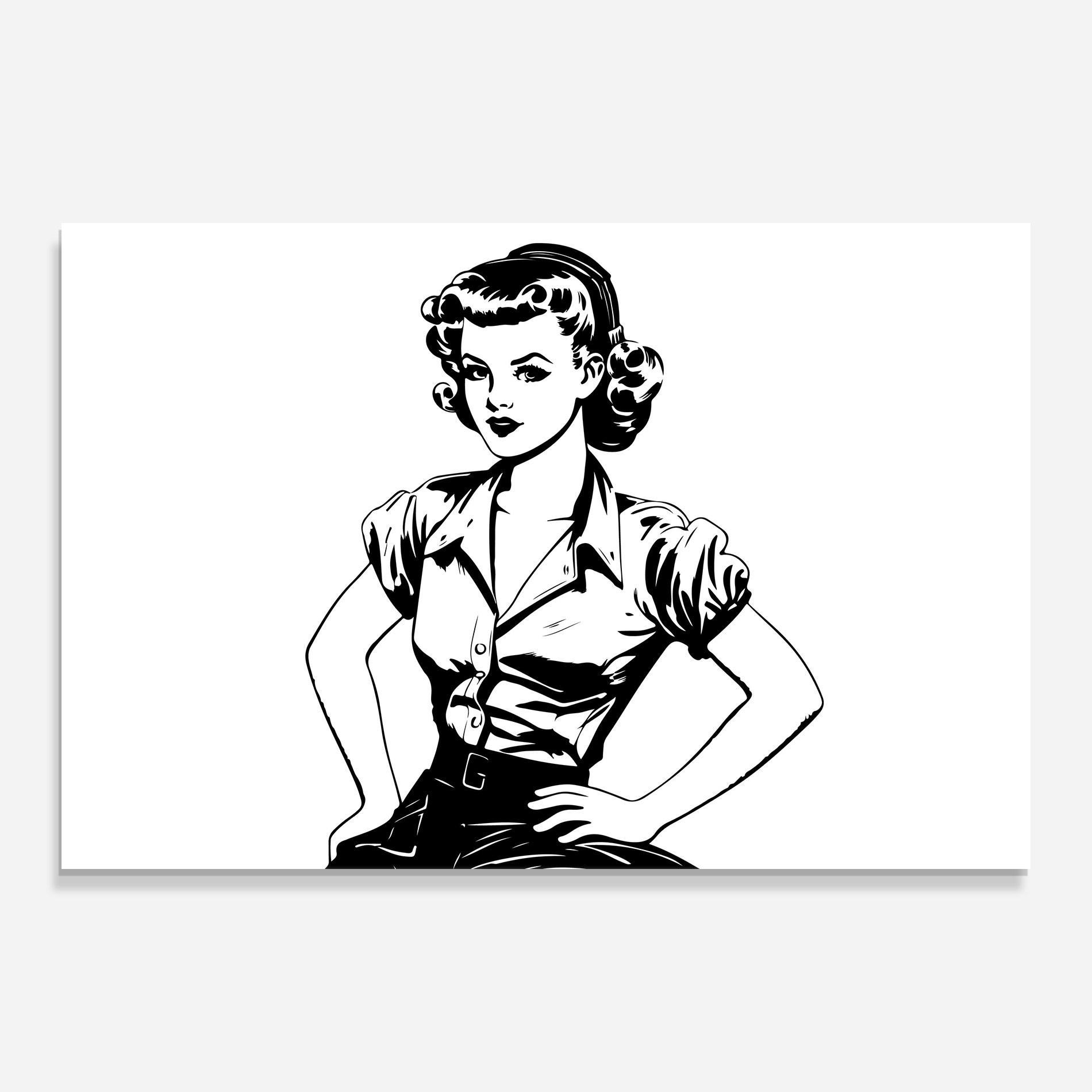 Üvegkép Pretty Shilouette Girl mockup 0