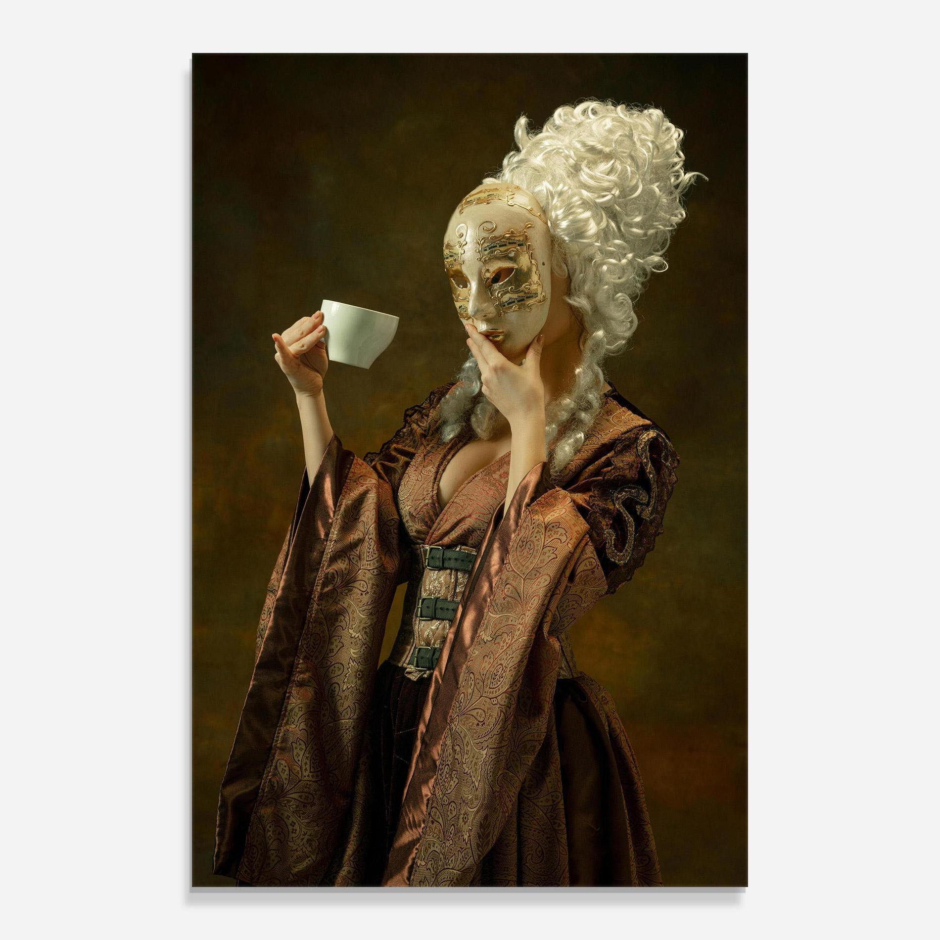 Üvegkép Medieval Woman Tea mockup 0