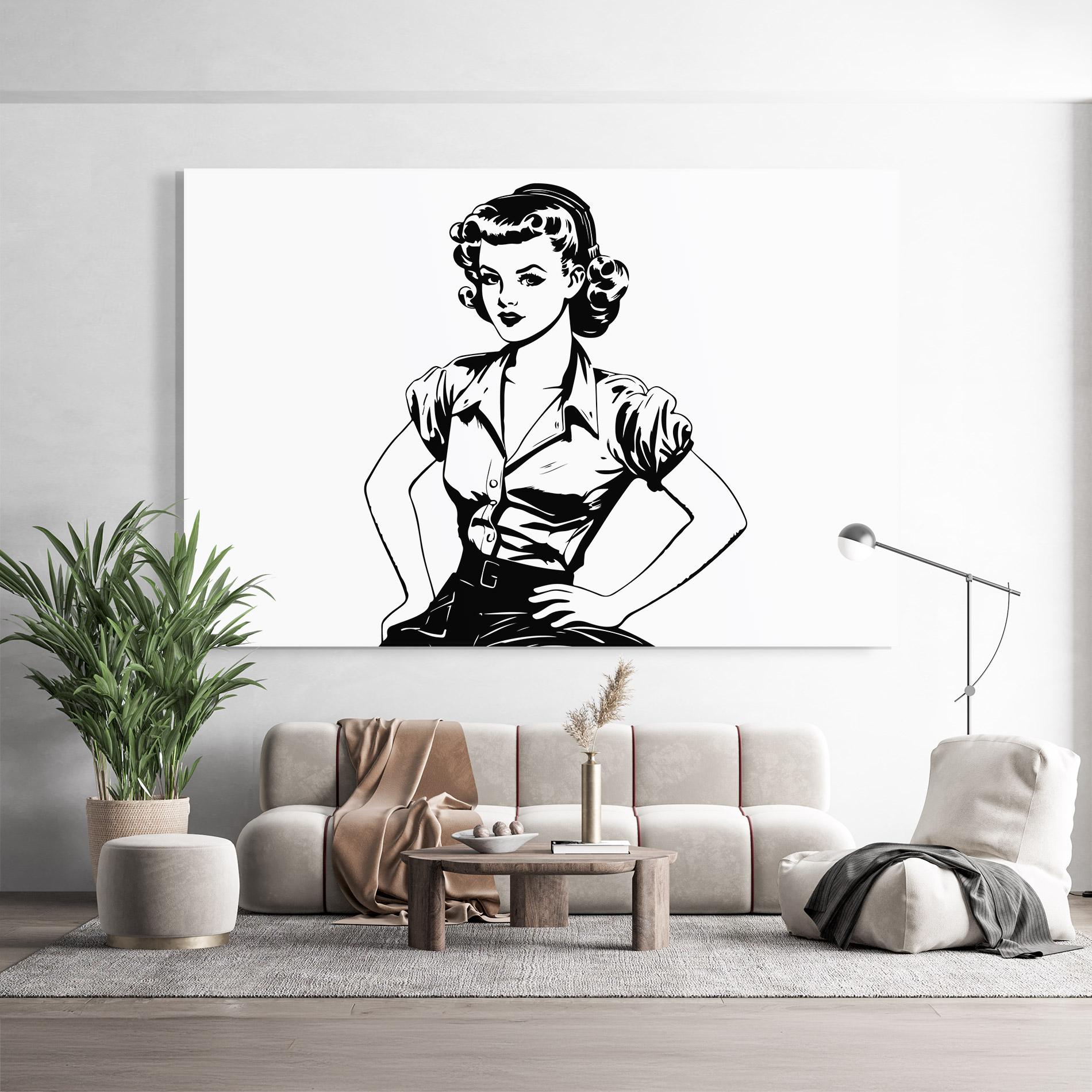 Üvegkép Pretty Shilouette Girl mockup 9