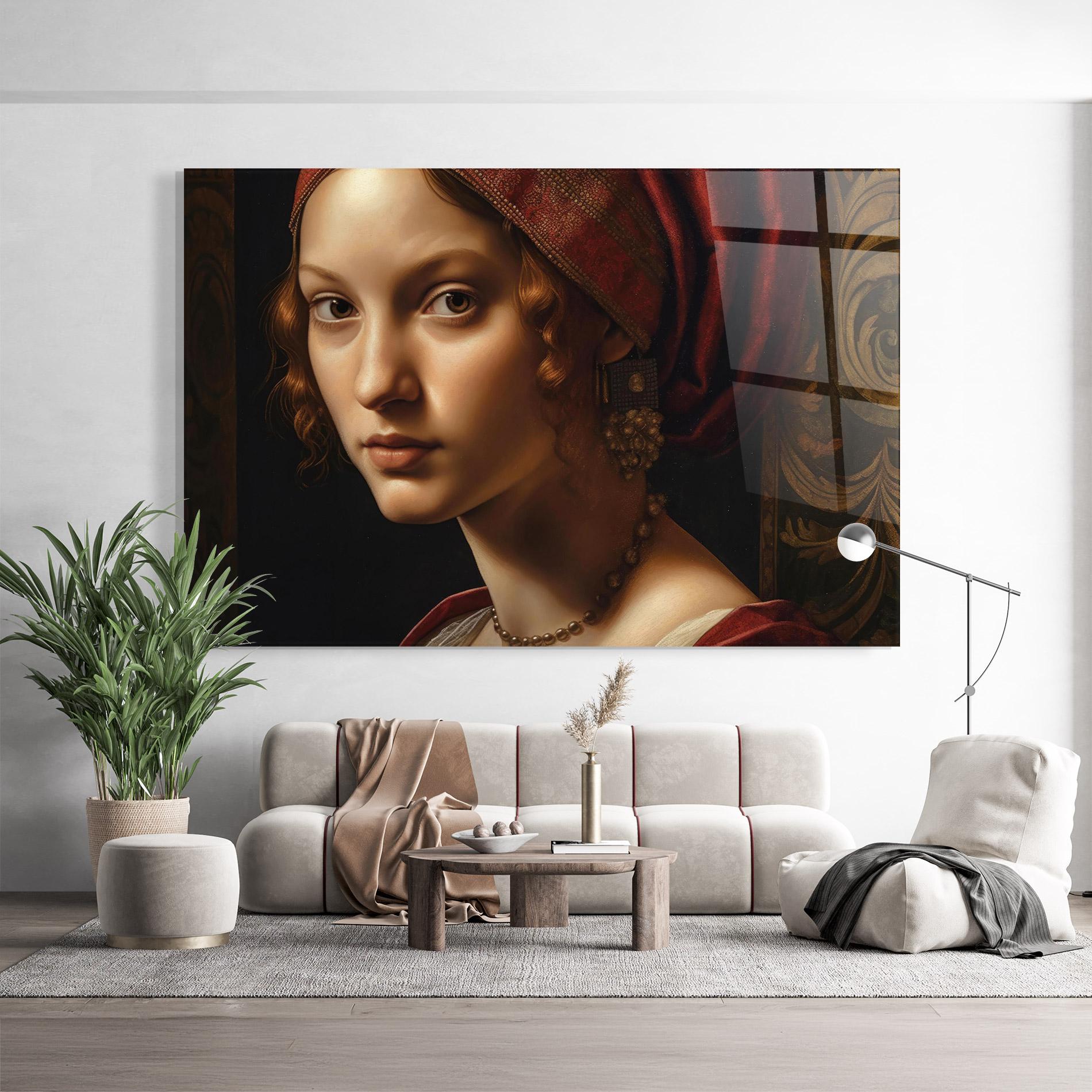 Üvegkép Red Hair Woman Art mockup 9