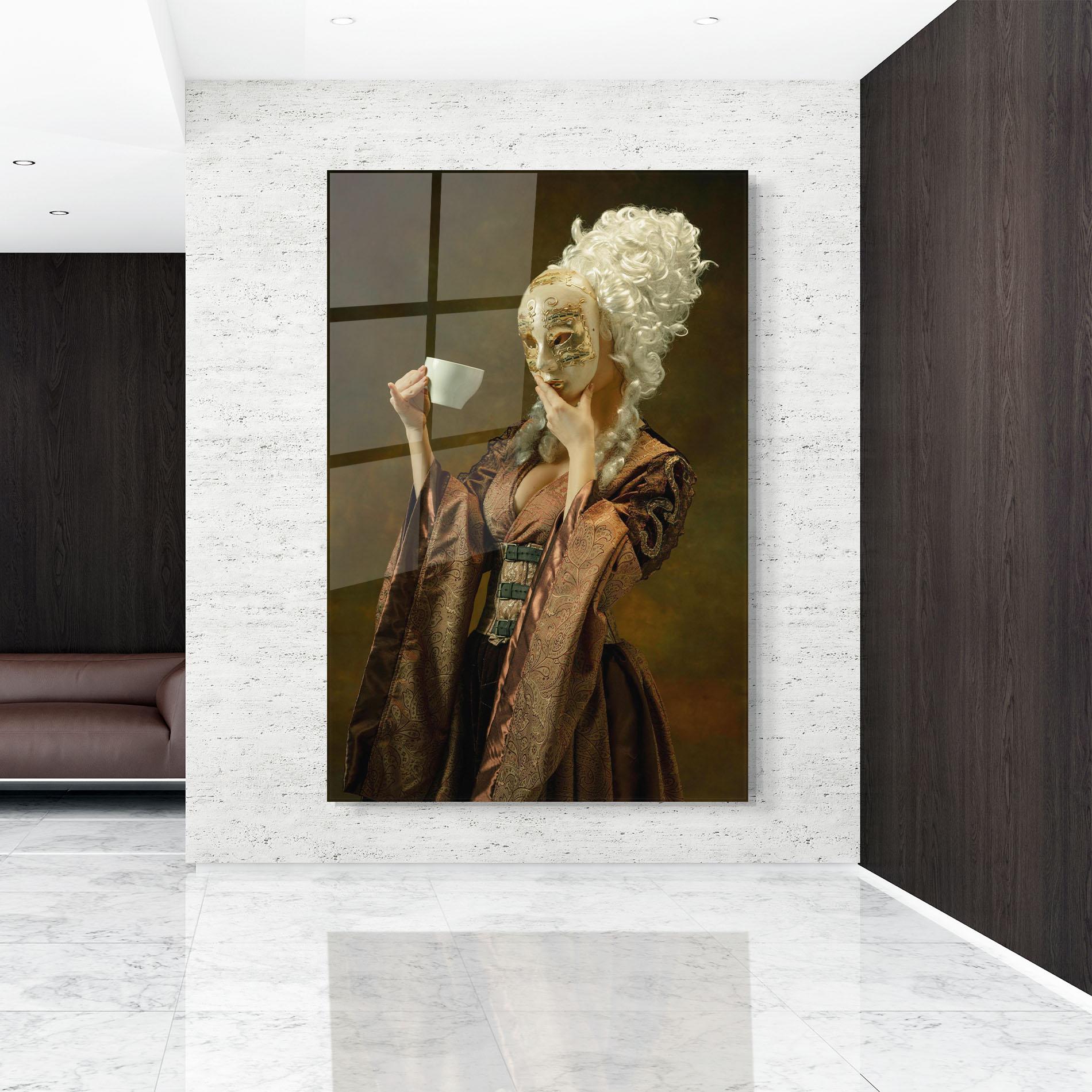 Üvegkép Medieval Woman Tea mockup 9