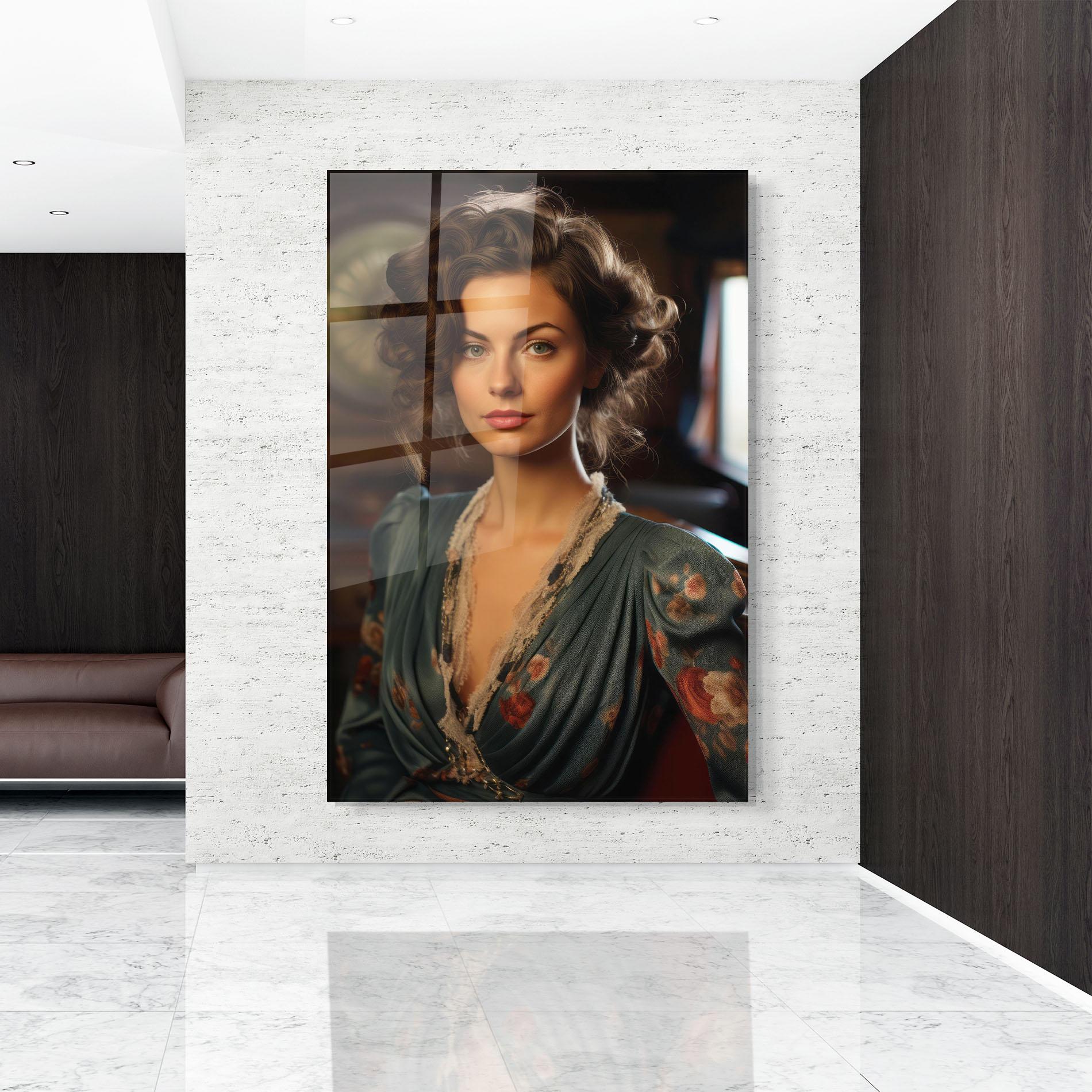 Üvegkép Pink Flowers Dress mockup 9