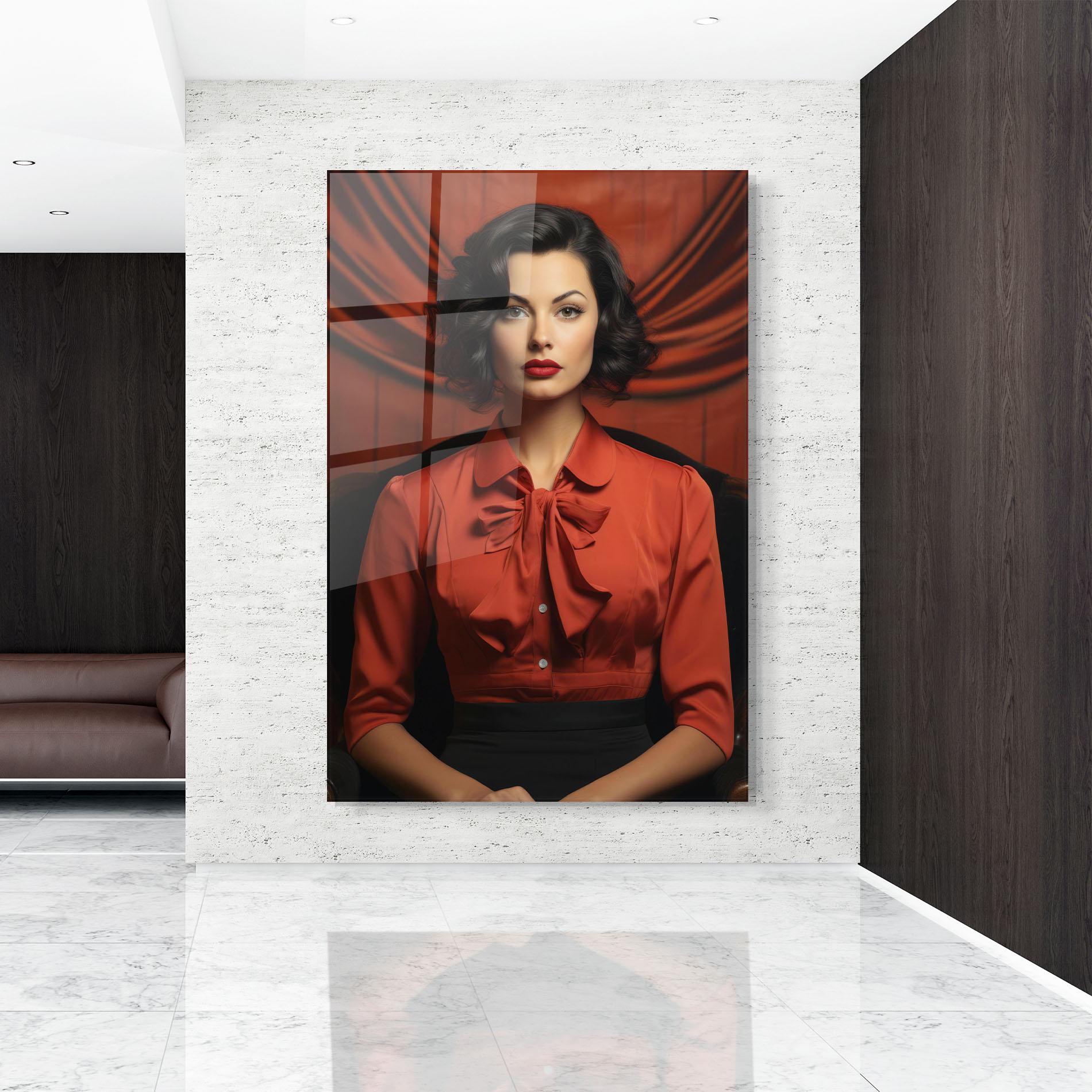 Üvegkép Pretty Red Blouse mockup 9