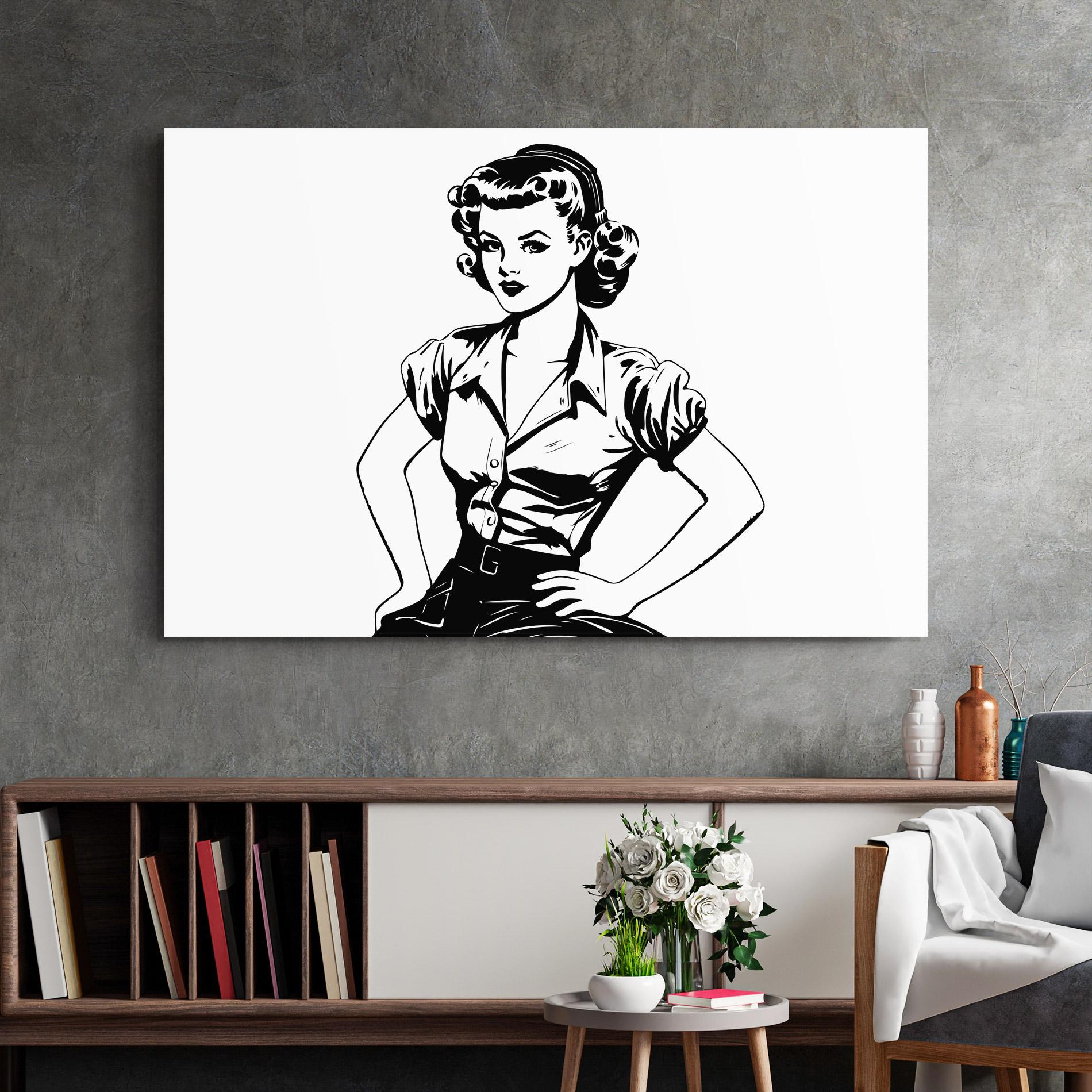 Üvegkép Pretty Shilouette Girl mockup 2