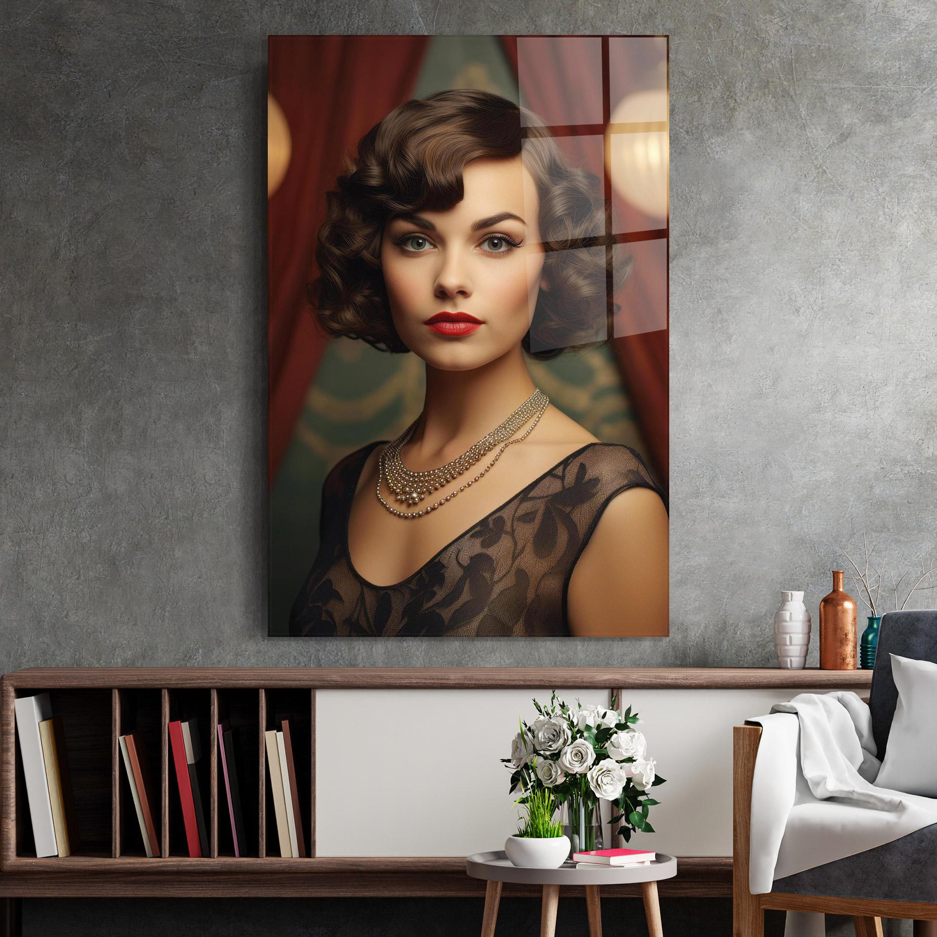 Üvegkép Elegant Vintage Woman mockup 2