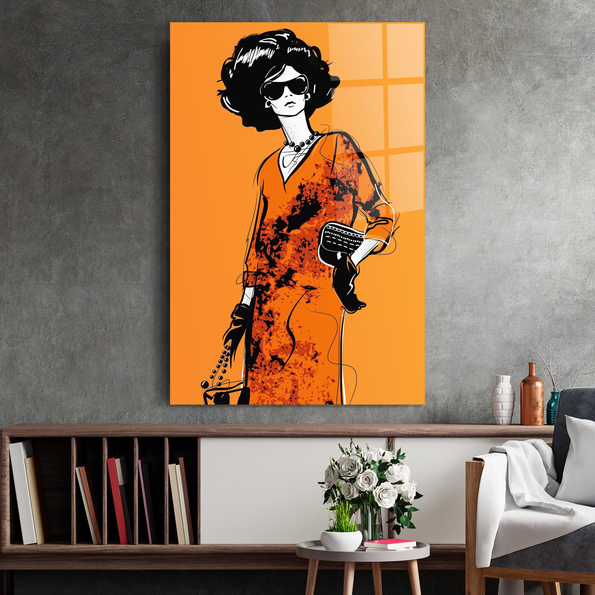 Üvegkép Old Orange Dress mockup 2