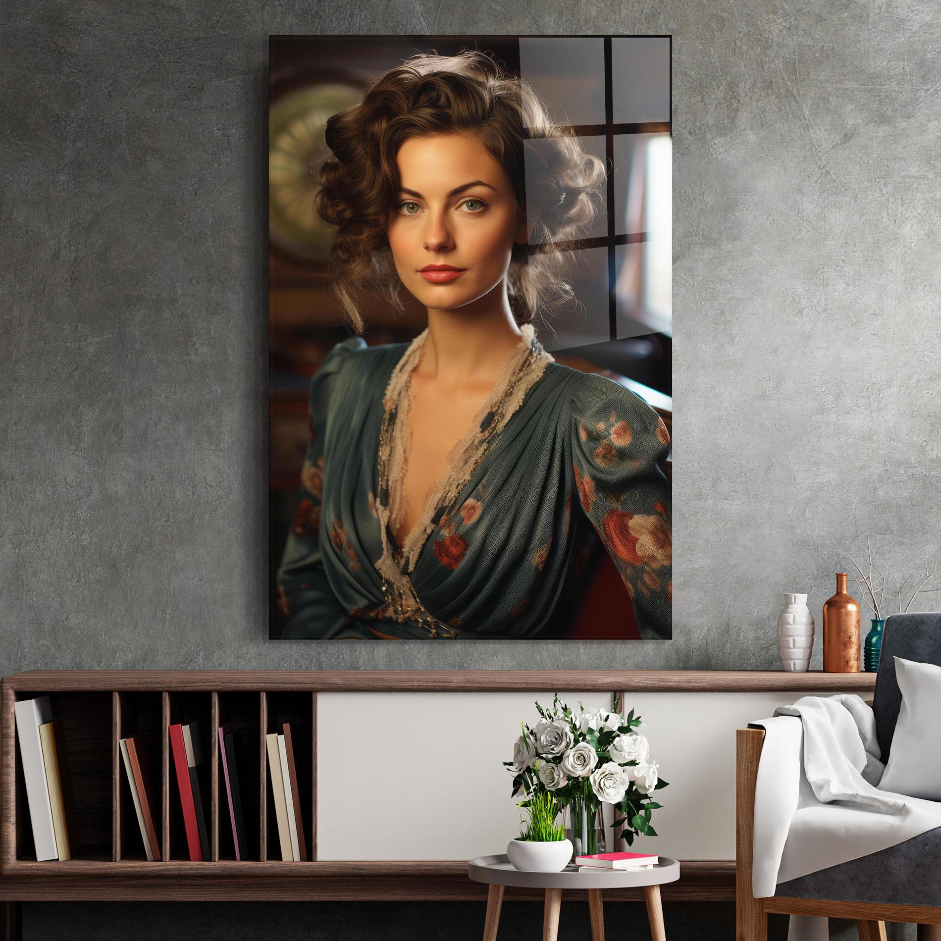 Üvegkép Pink Flowers Dress mockup 2