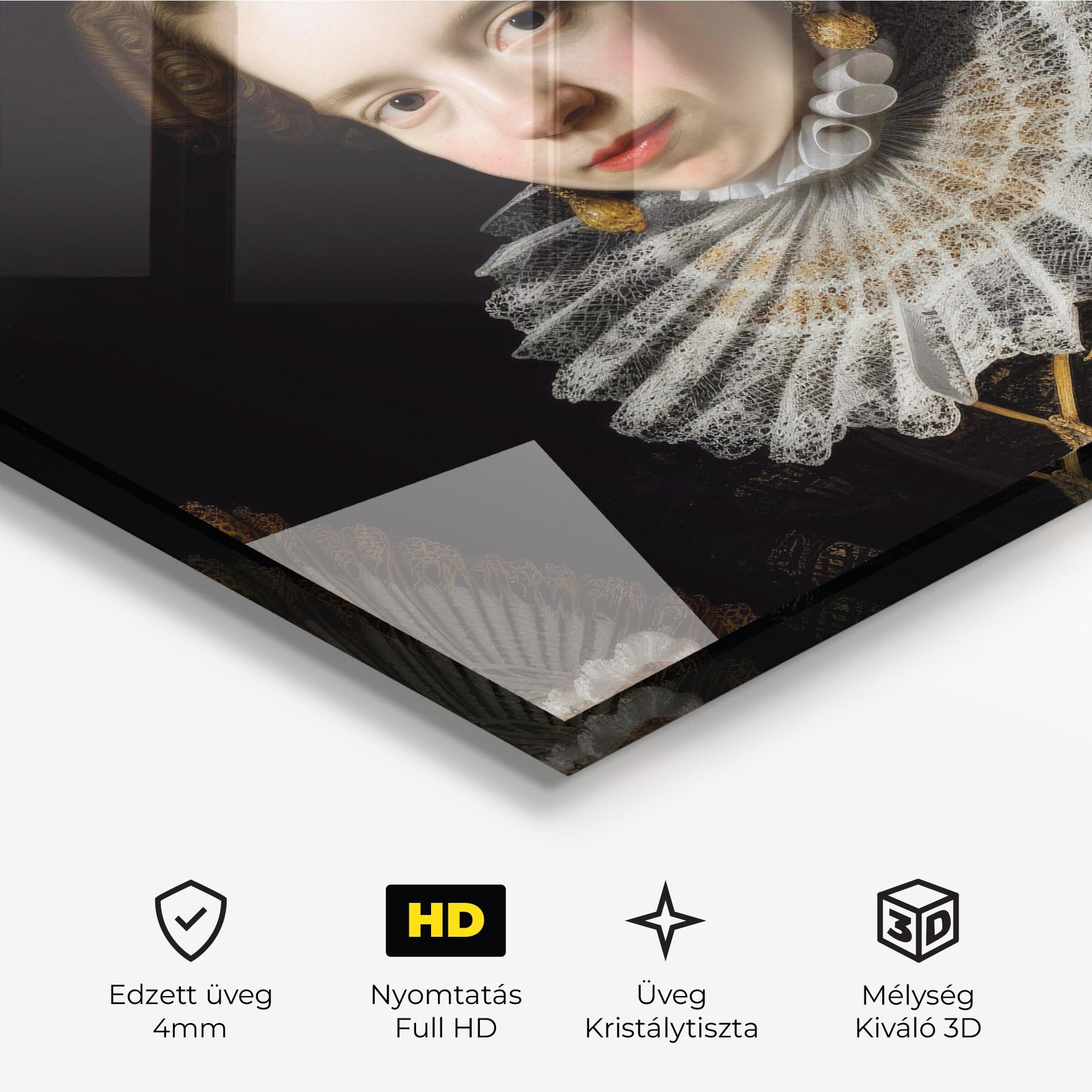 Üvegkép Baroque Lady Portrait mockup 3