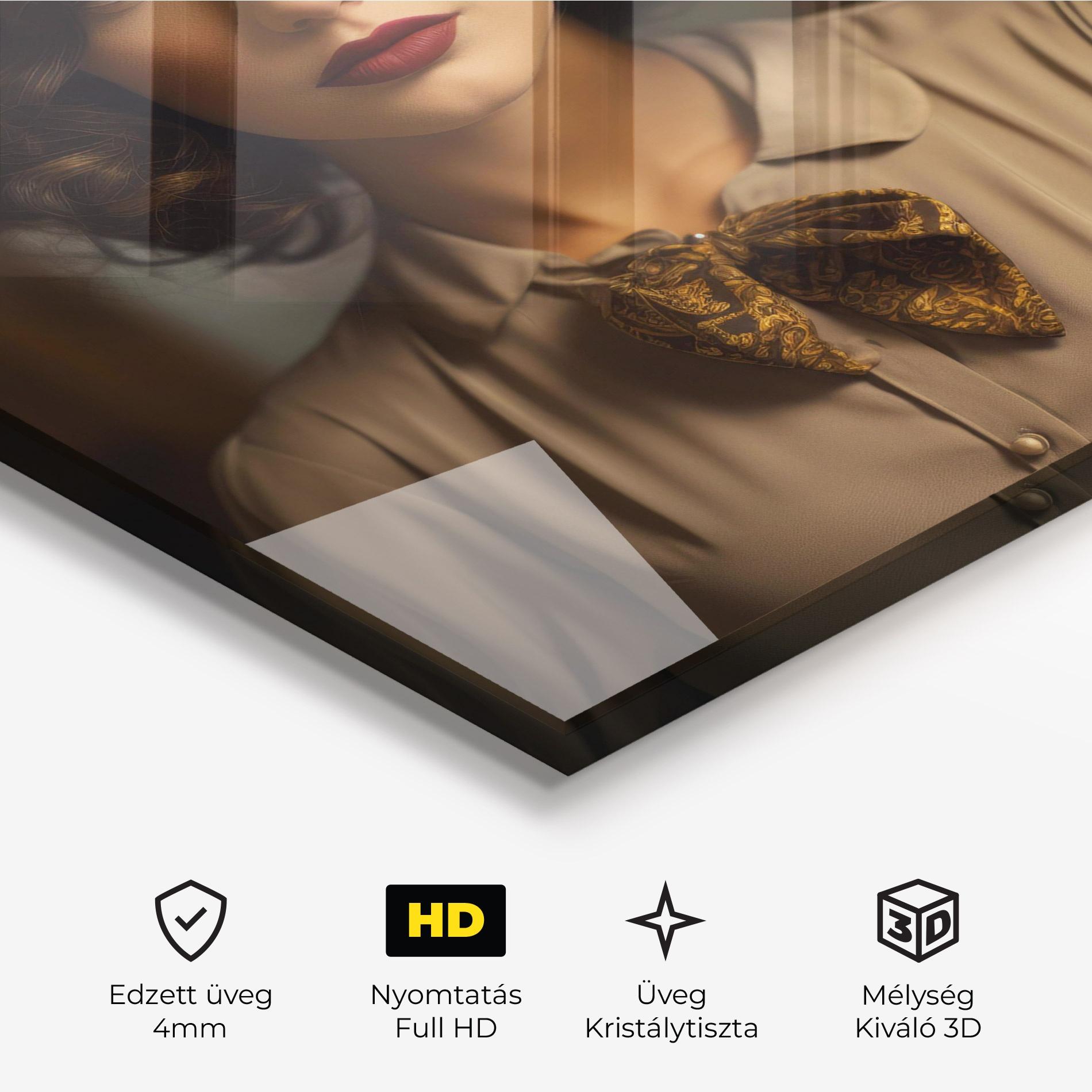 Üvegkép Beige Vintage Blouse mockup 3