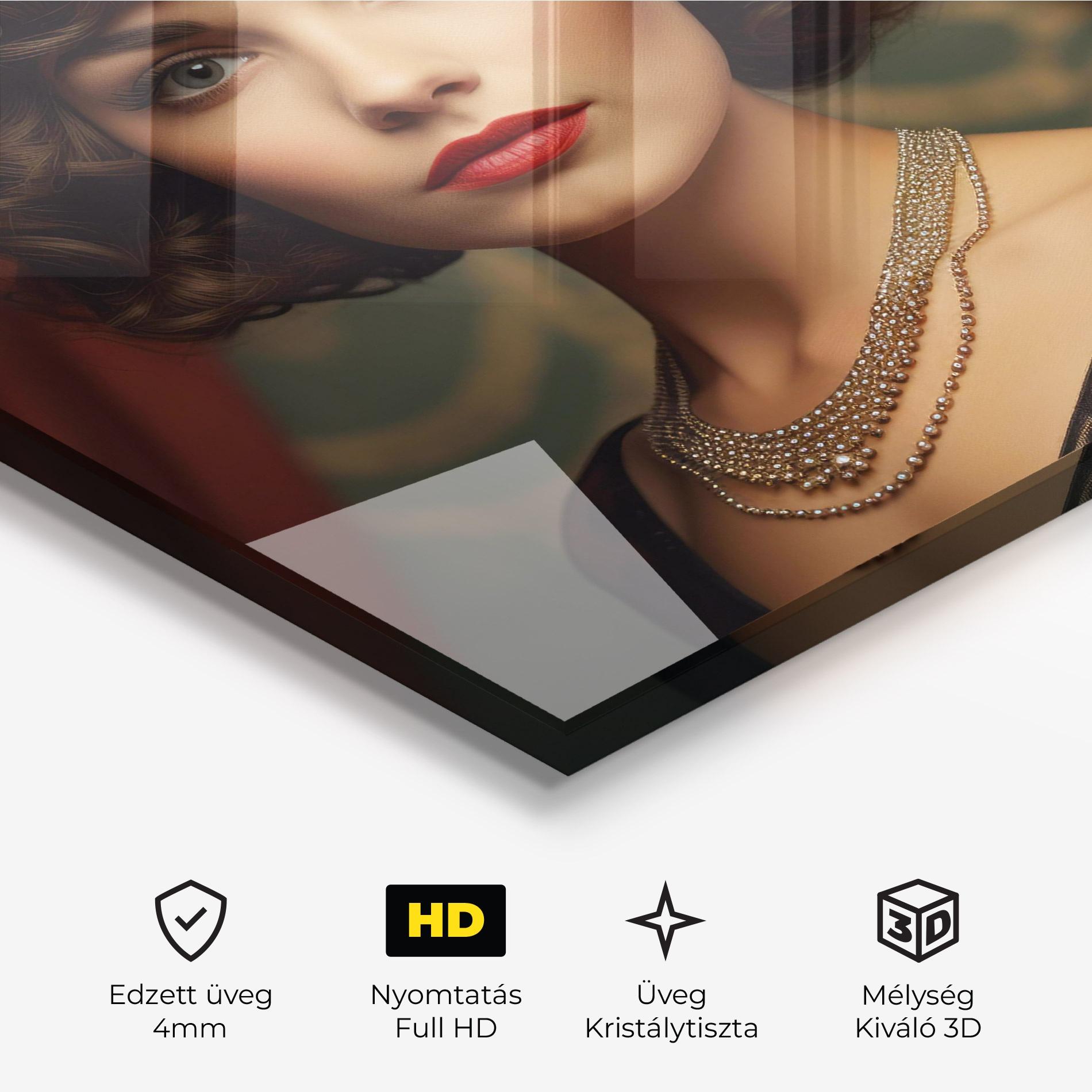 Üvegkép Elegant Vintage Woman mockup 3