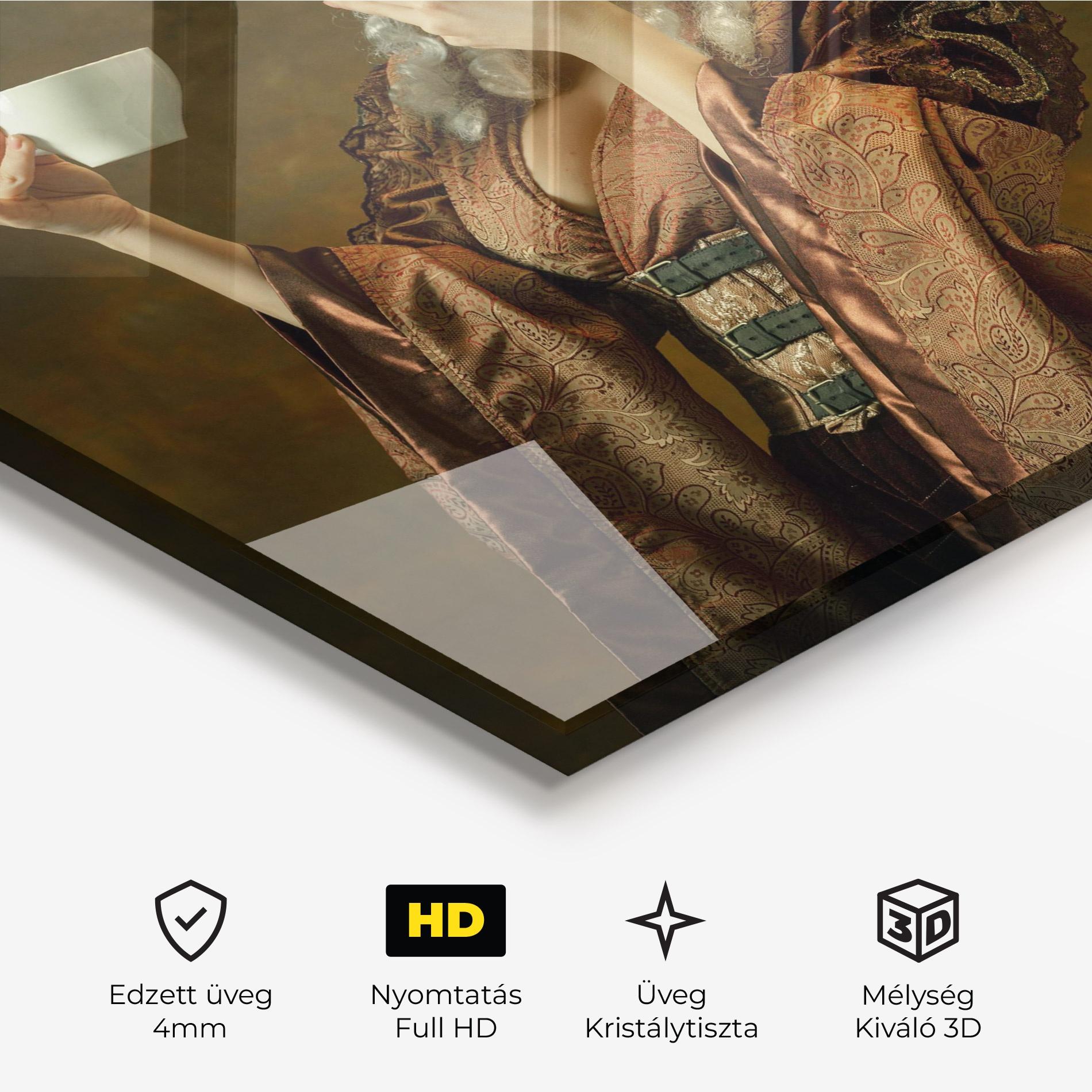 Üvegkép Medieval Woman Tea mockup 3