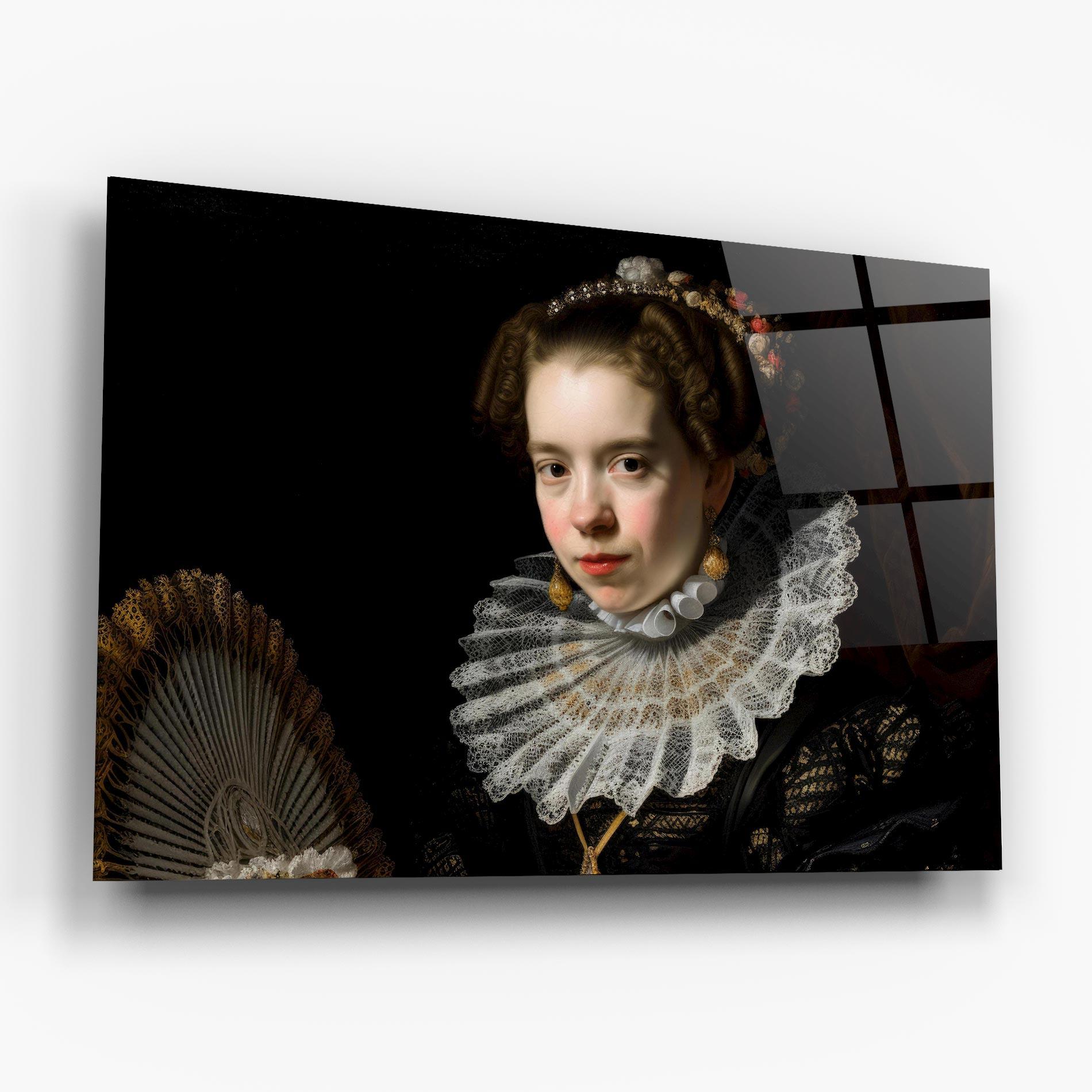 Üvegkép Baroque Lady Portrait mockup 6