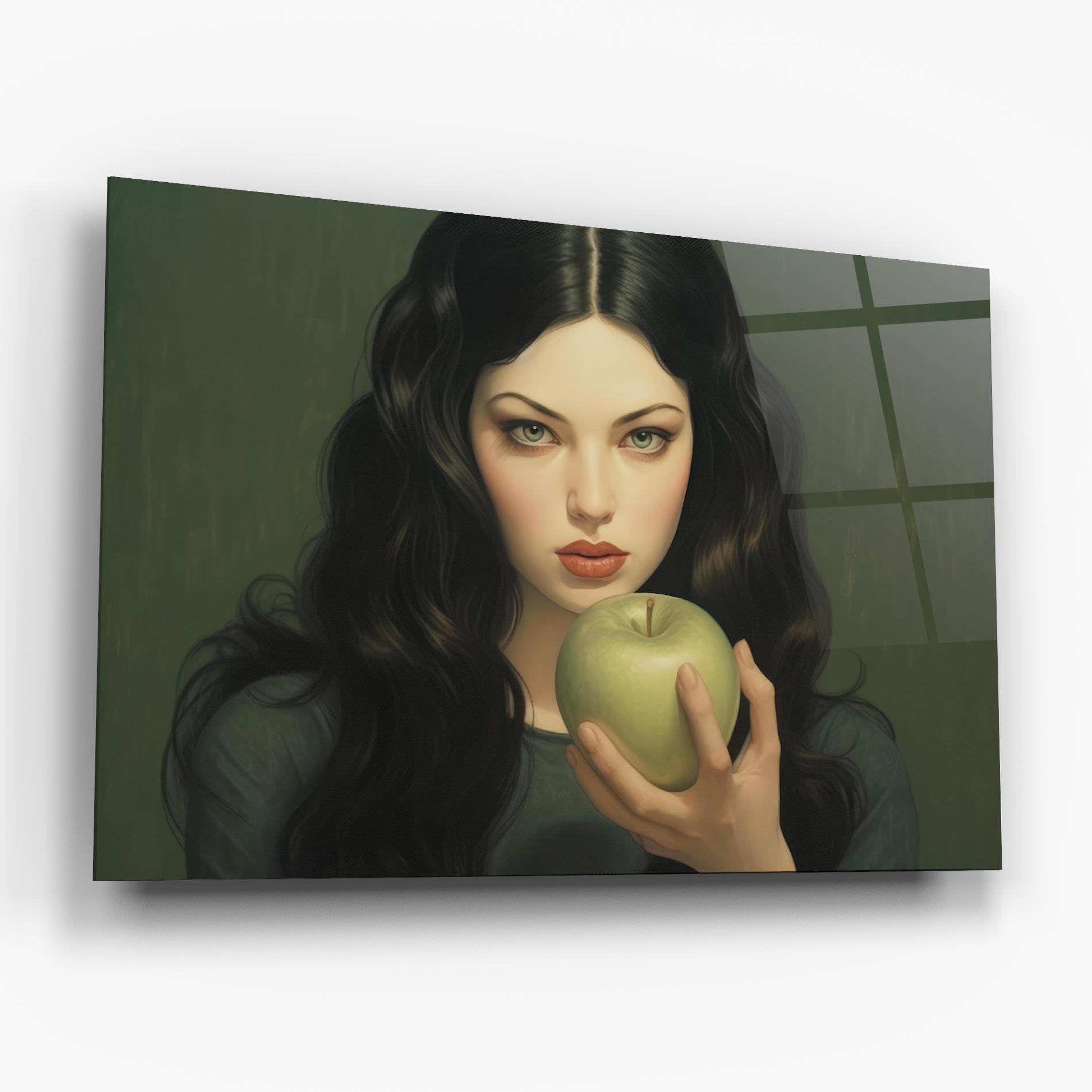 Üvegkép Green Apple Painting mockup 6