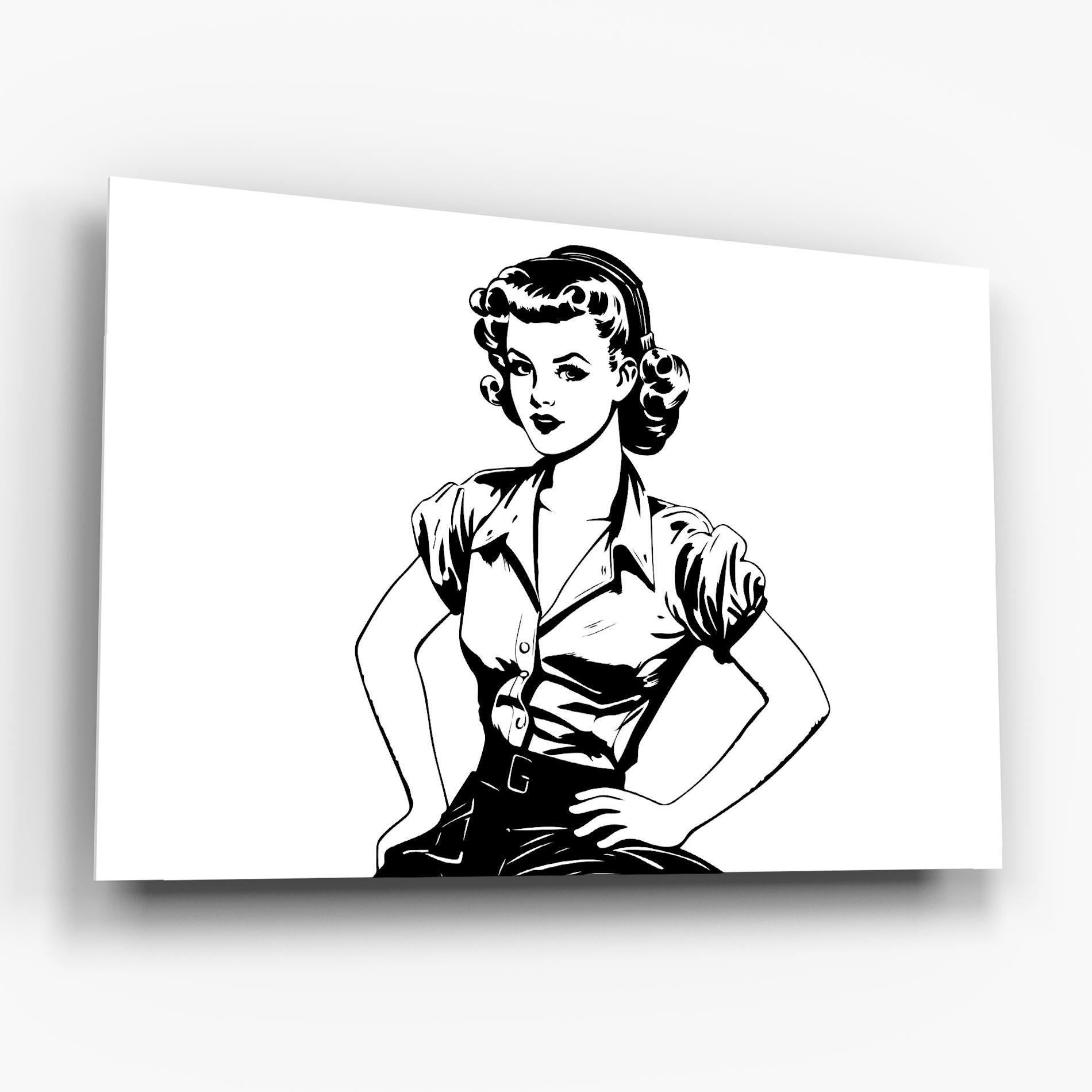 Üvegkép Pretty Shilouette Girl mockup 6