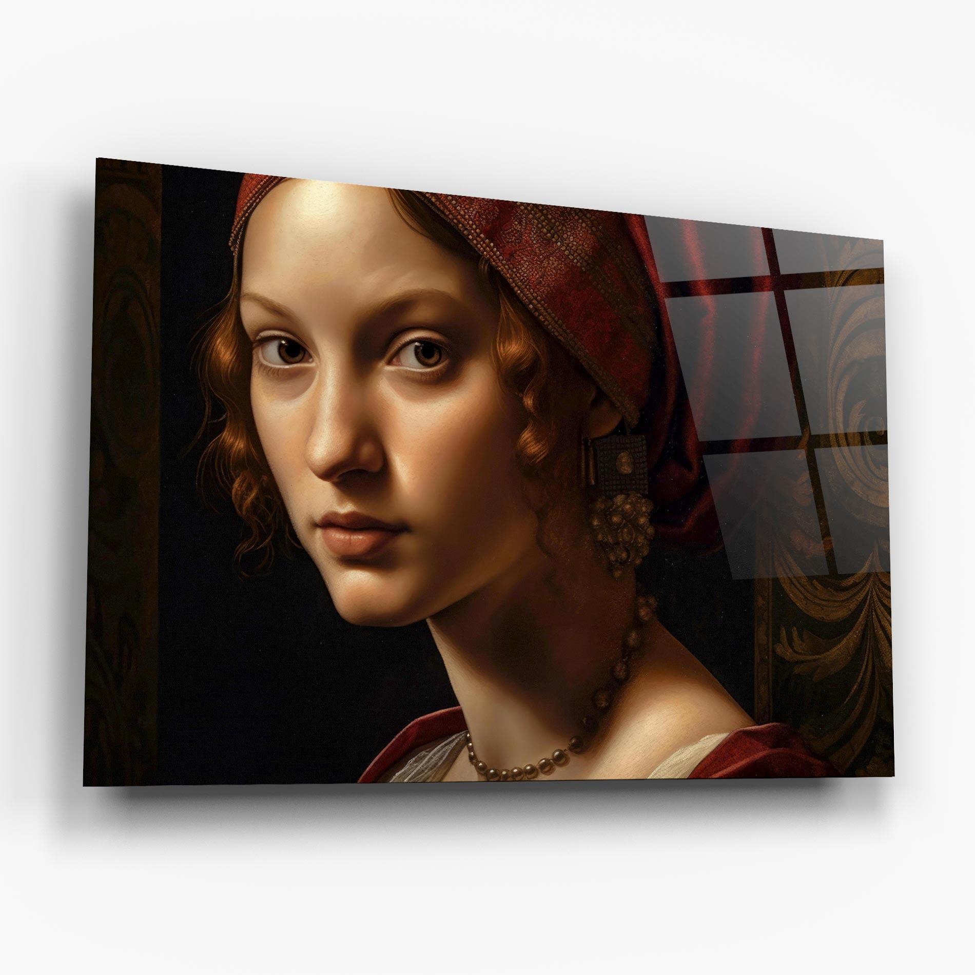 Üvegkép Red Hair Woman Art mockup 6