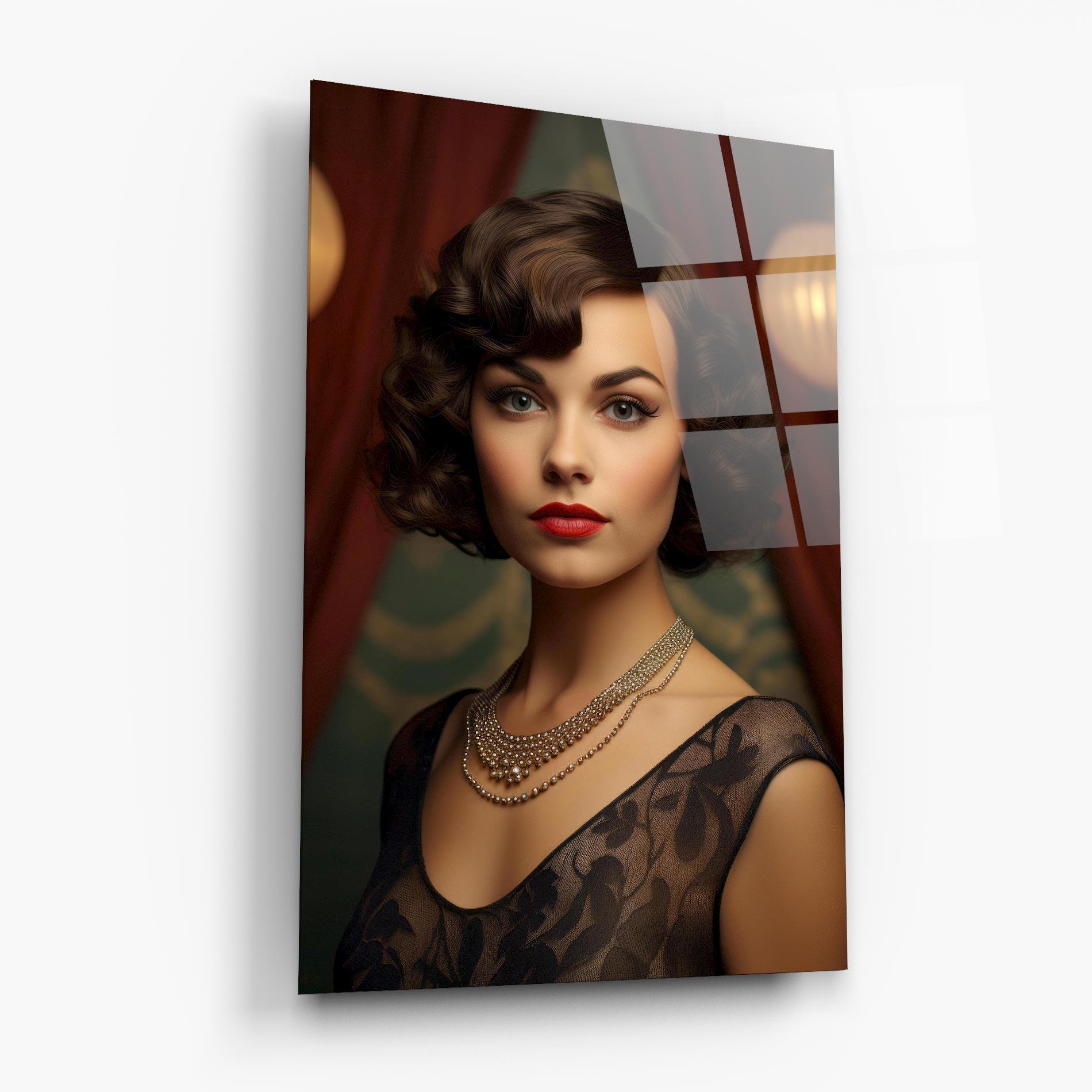 Üvegkép Elegant Vintage Woman mockup 6