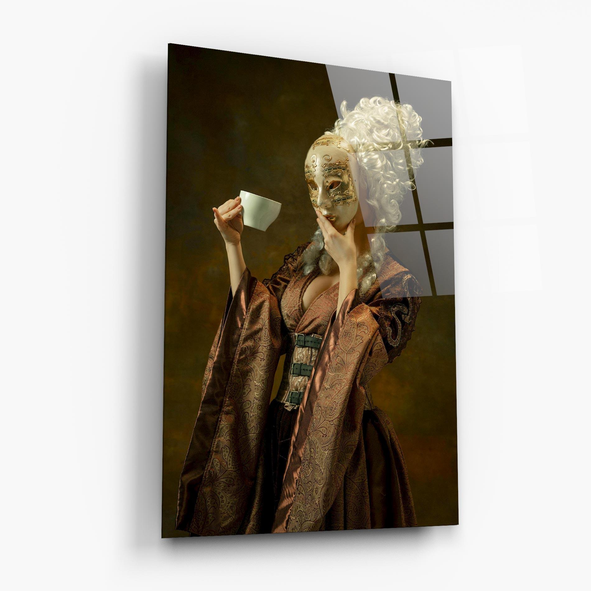 Üvegkép Medieval Woman Tea mockup 6