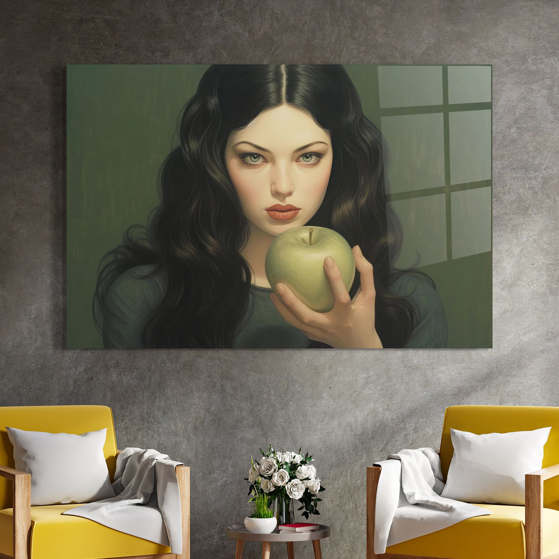 Green Apple Painting mockup 4