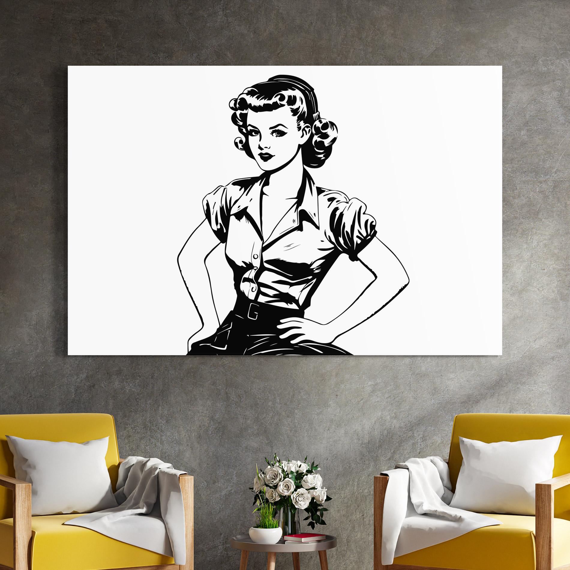 Üvegkép Pretty Shilouette Girl mockup 4