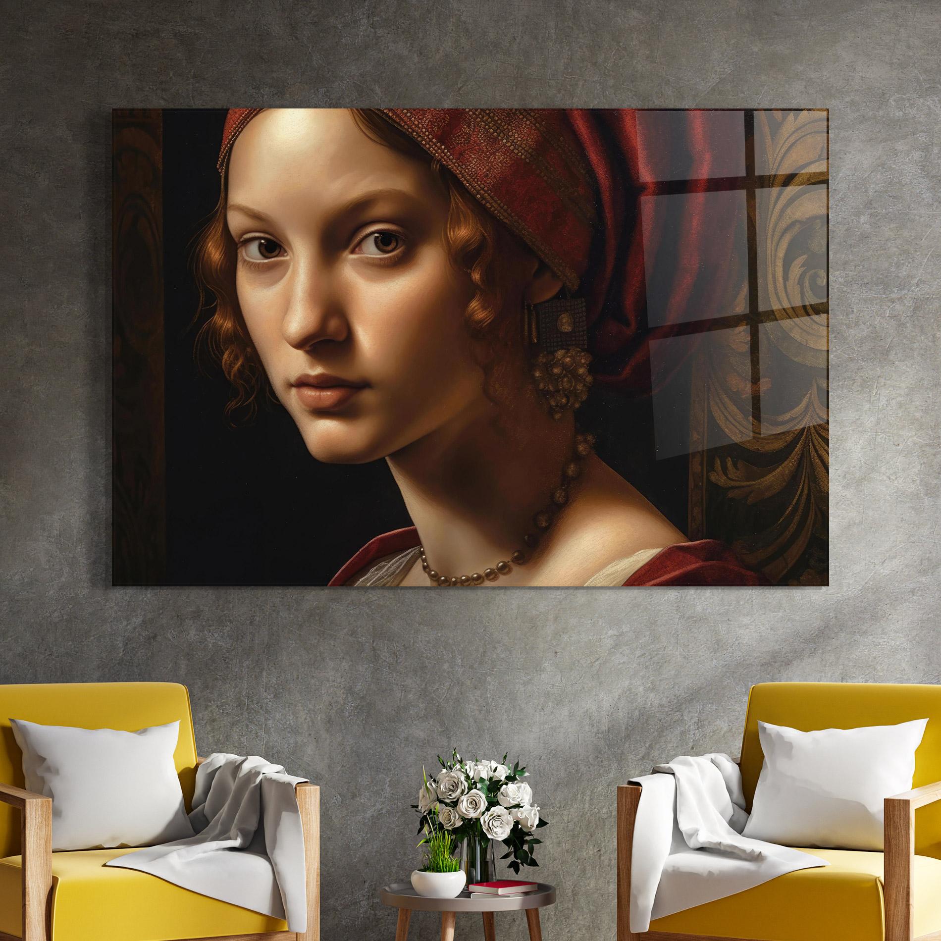 Üvegkép Red Hair Woman Art mockup 4