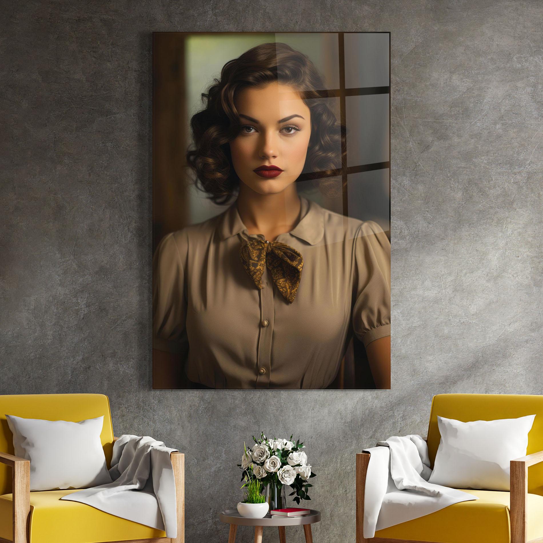 Üvegkép Beige Vintage Blouse mockup 4