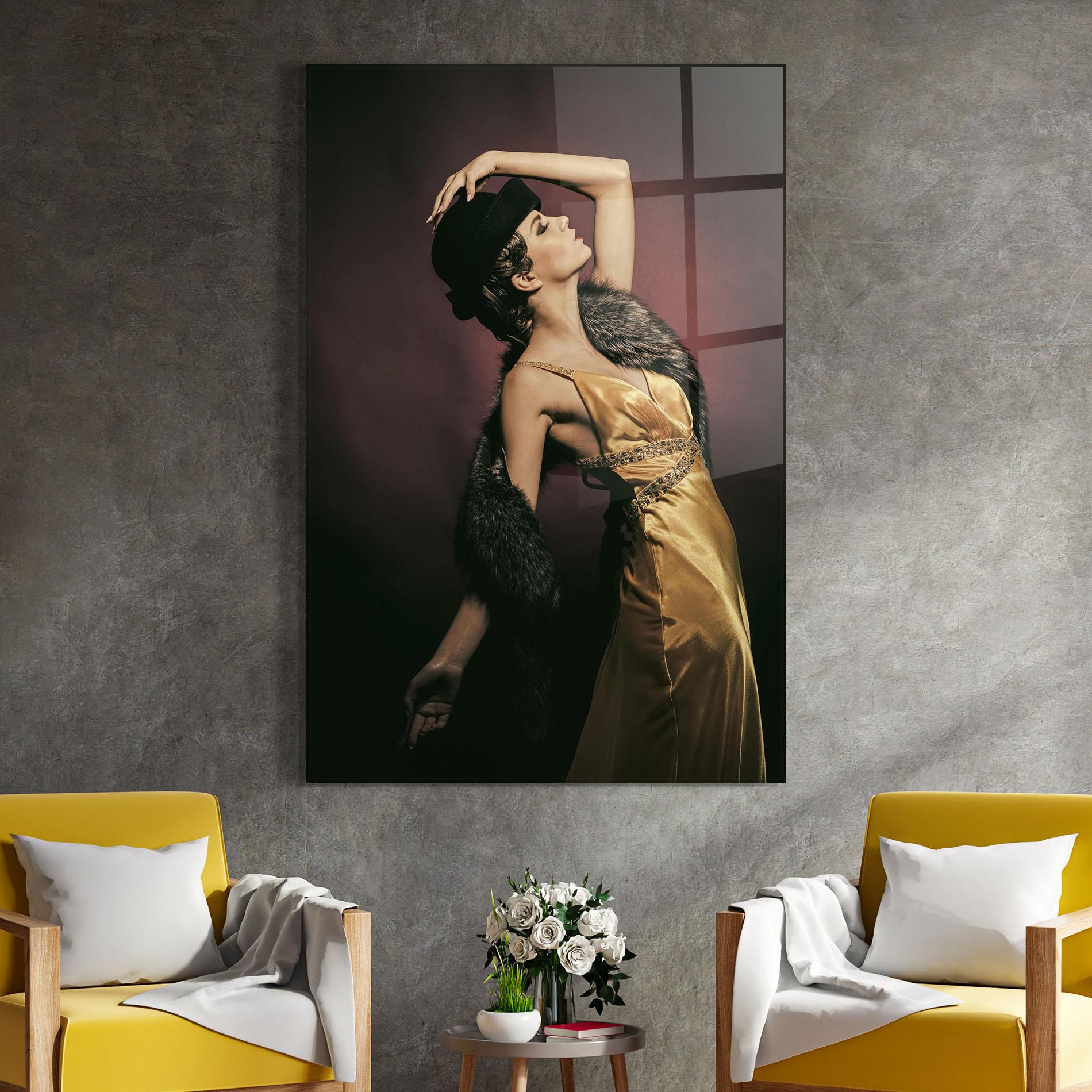 Üvegkép Dancing Vintage Clothes mockup 4