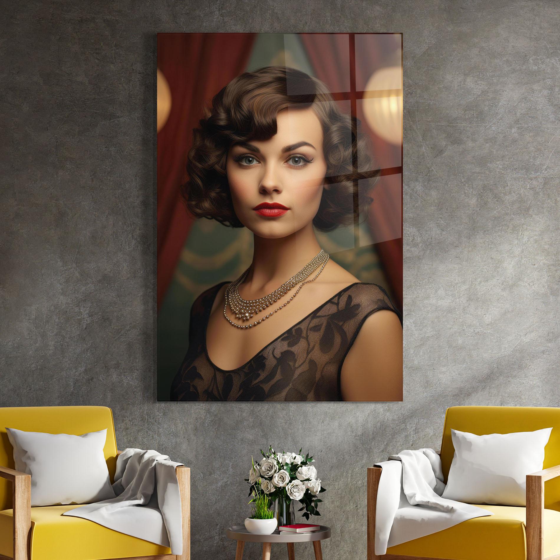 Üvegkép Elegant Vintage Woman mockup 4