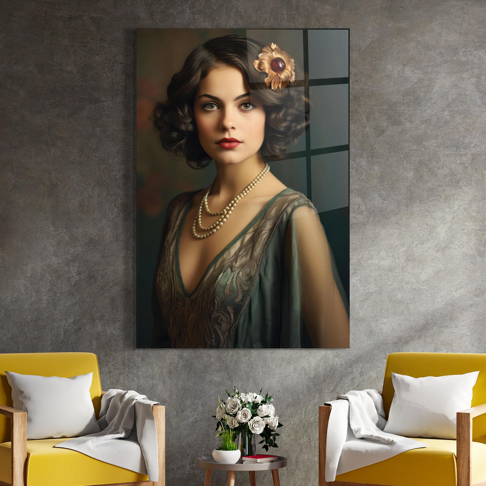 Üvegkép Green Vintage Blouse mockup 4