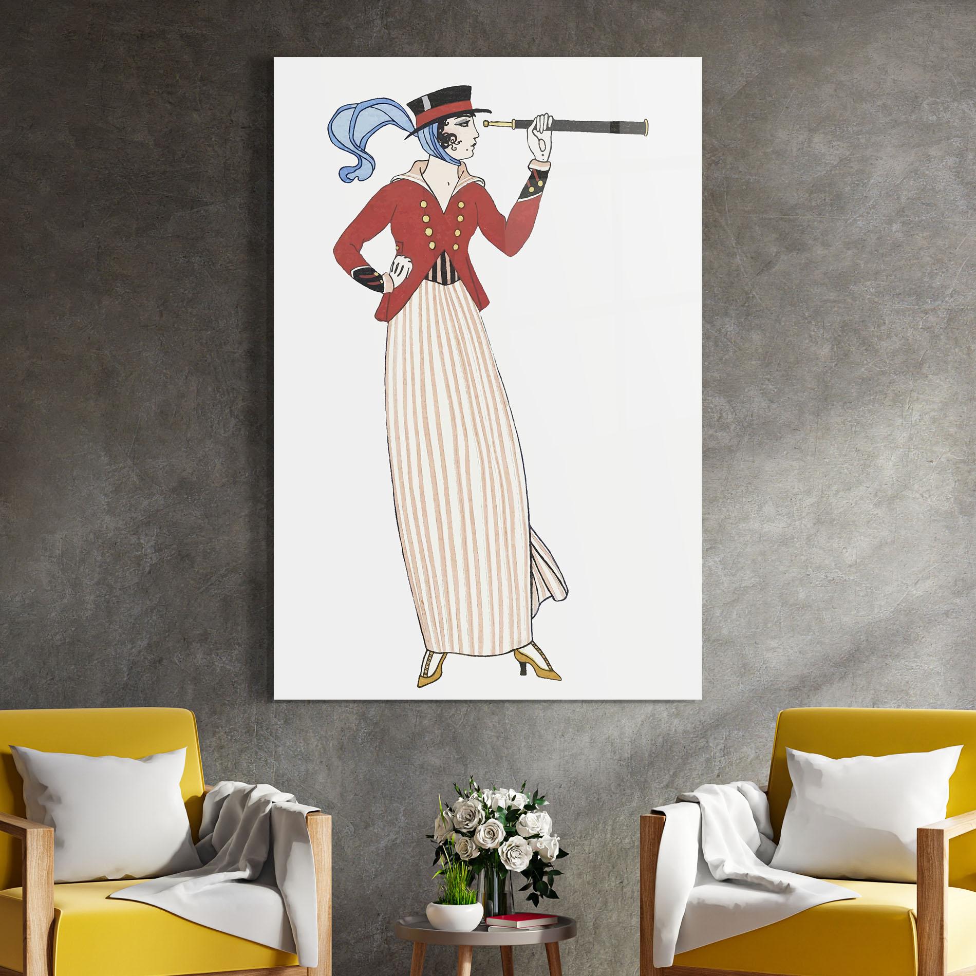 Üvegkép Old Vintage Drawing mockup 4