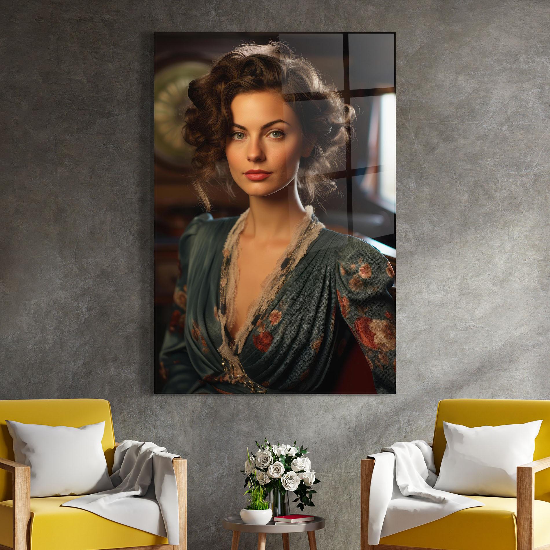 Üvegkép Pink Flowers Dress mockup 4