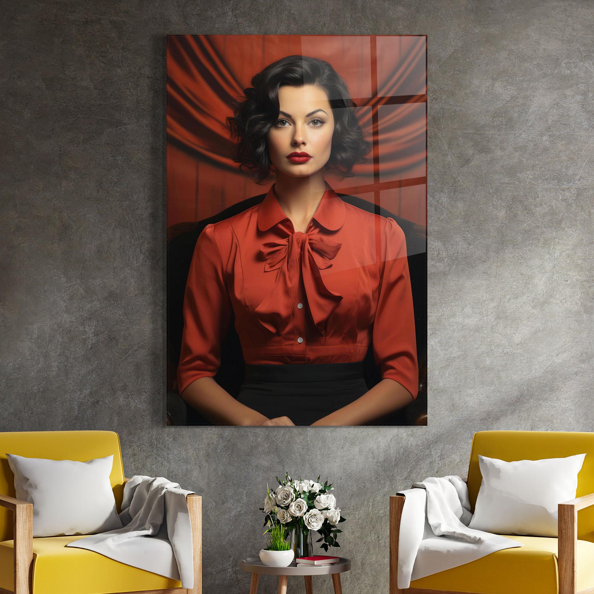 Üvegkép Pretty Red Blouse mockup 4