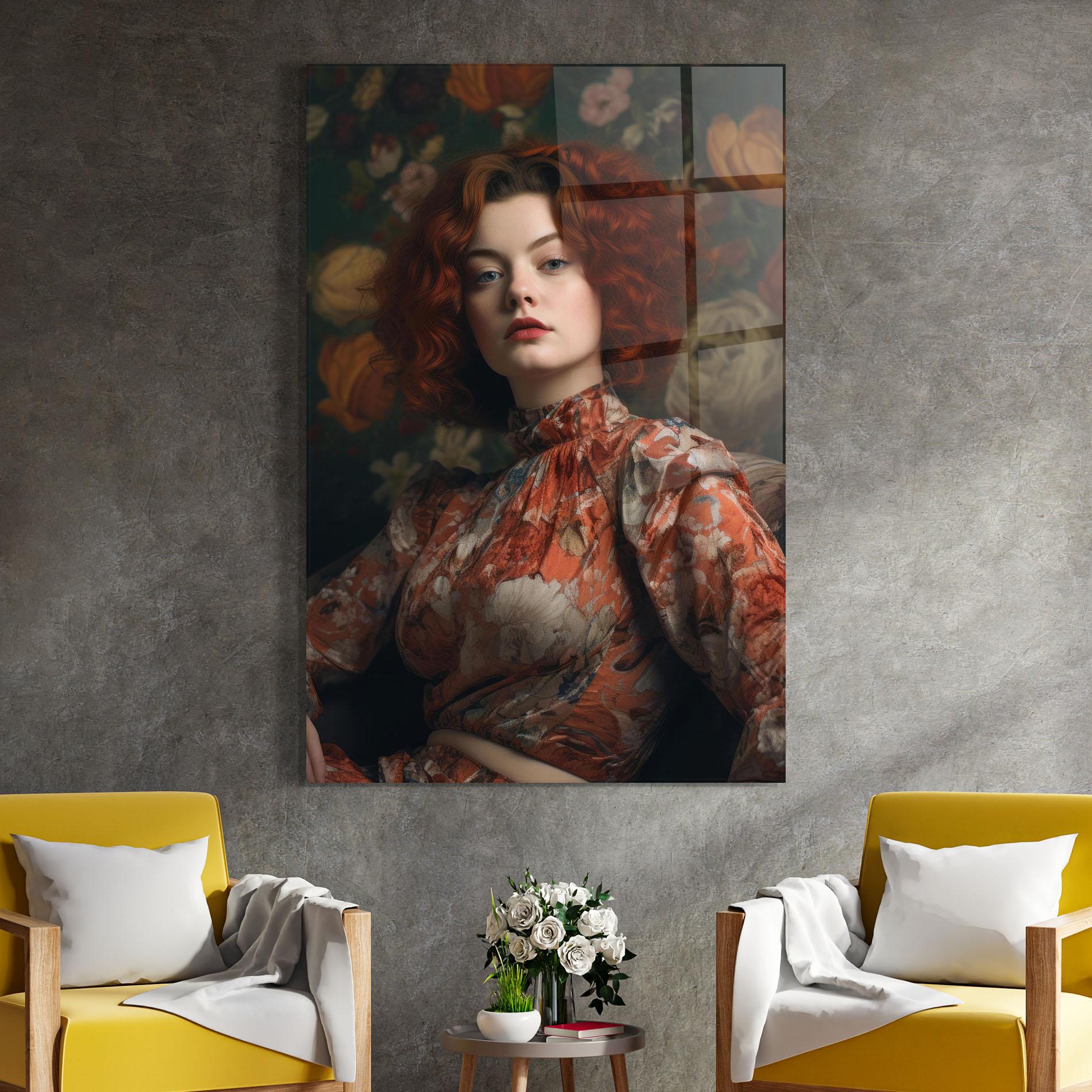 Üvegkép Red Vintage Hair mockup 4