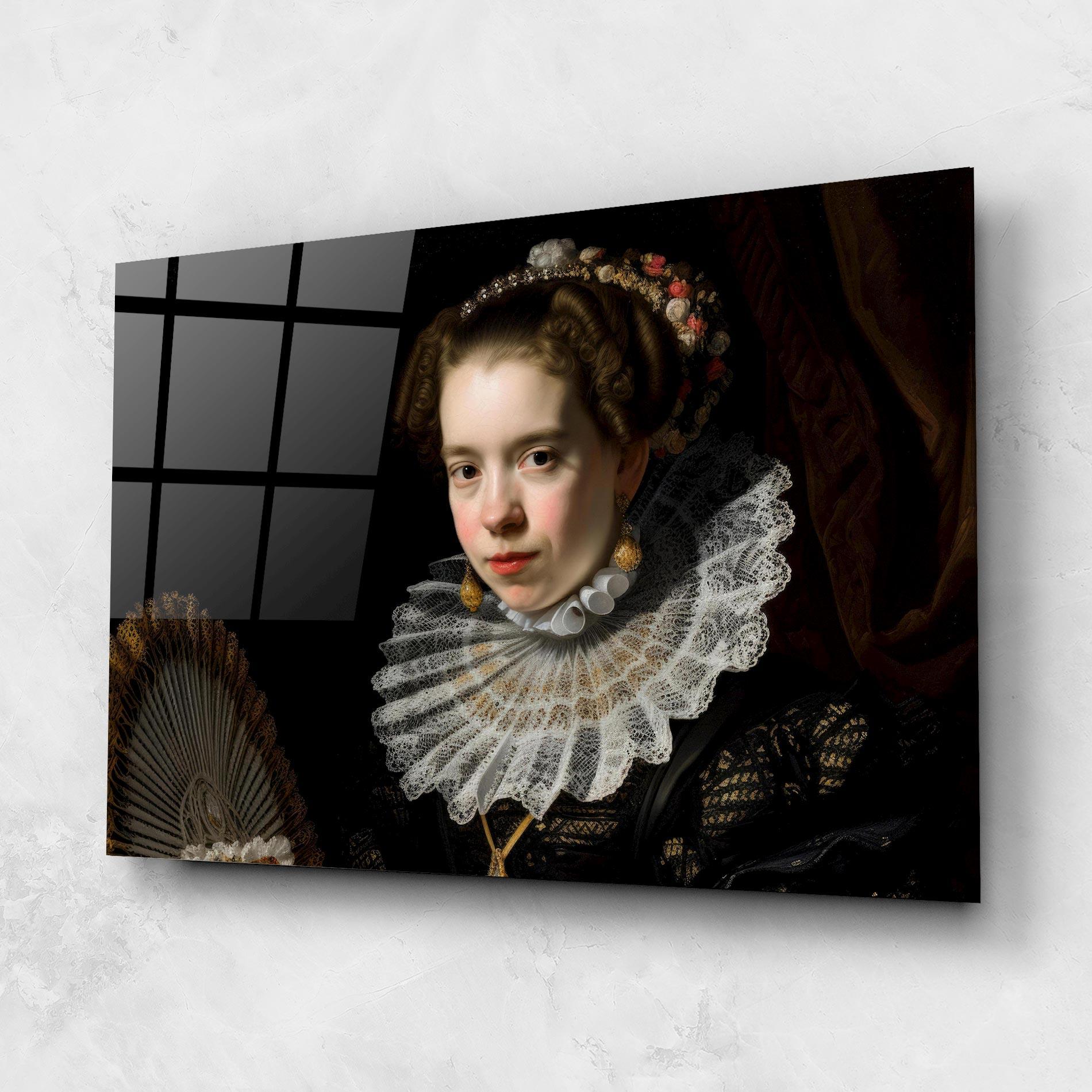 Üvegkép Baroque Lady Portrait mockup 1
