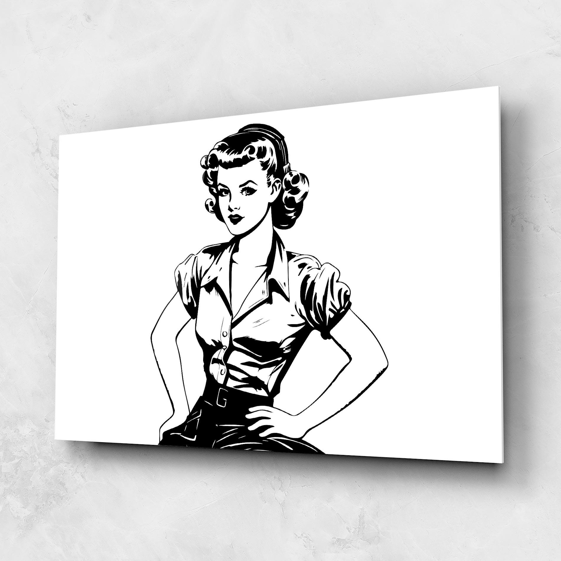 Üvegkép Pretty Shilouette Girl mockup 1