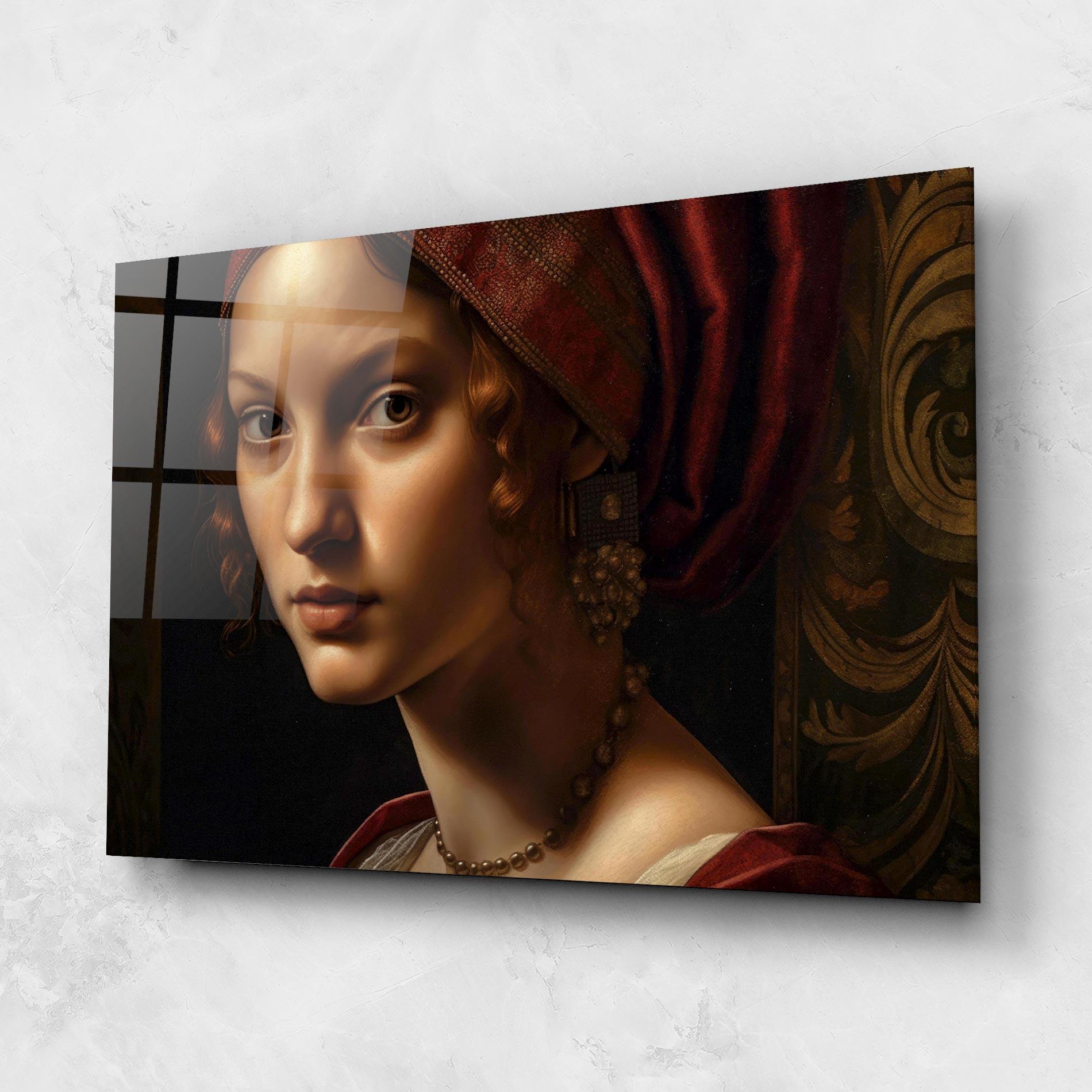 Üvegkép Red Hair Woman Art mockup 1