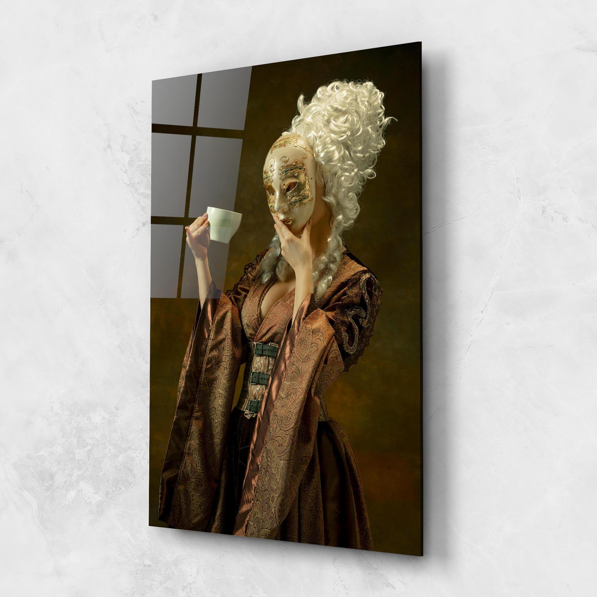 Üvegkép Medieval Woman Tea mockup 1