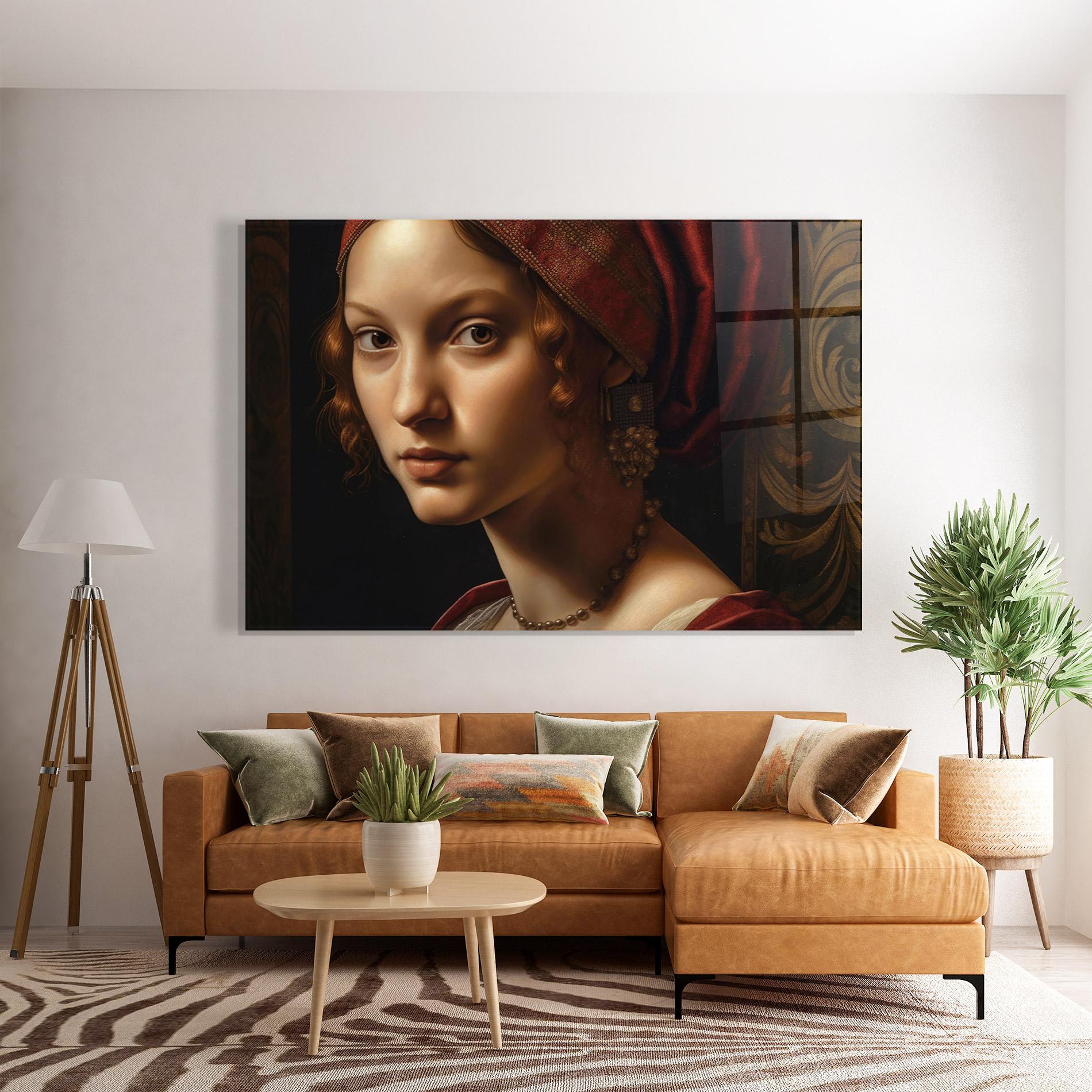 Üvegkép Red Hair Woman Art mockup 7