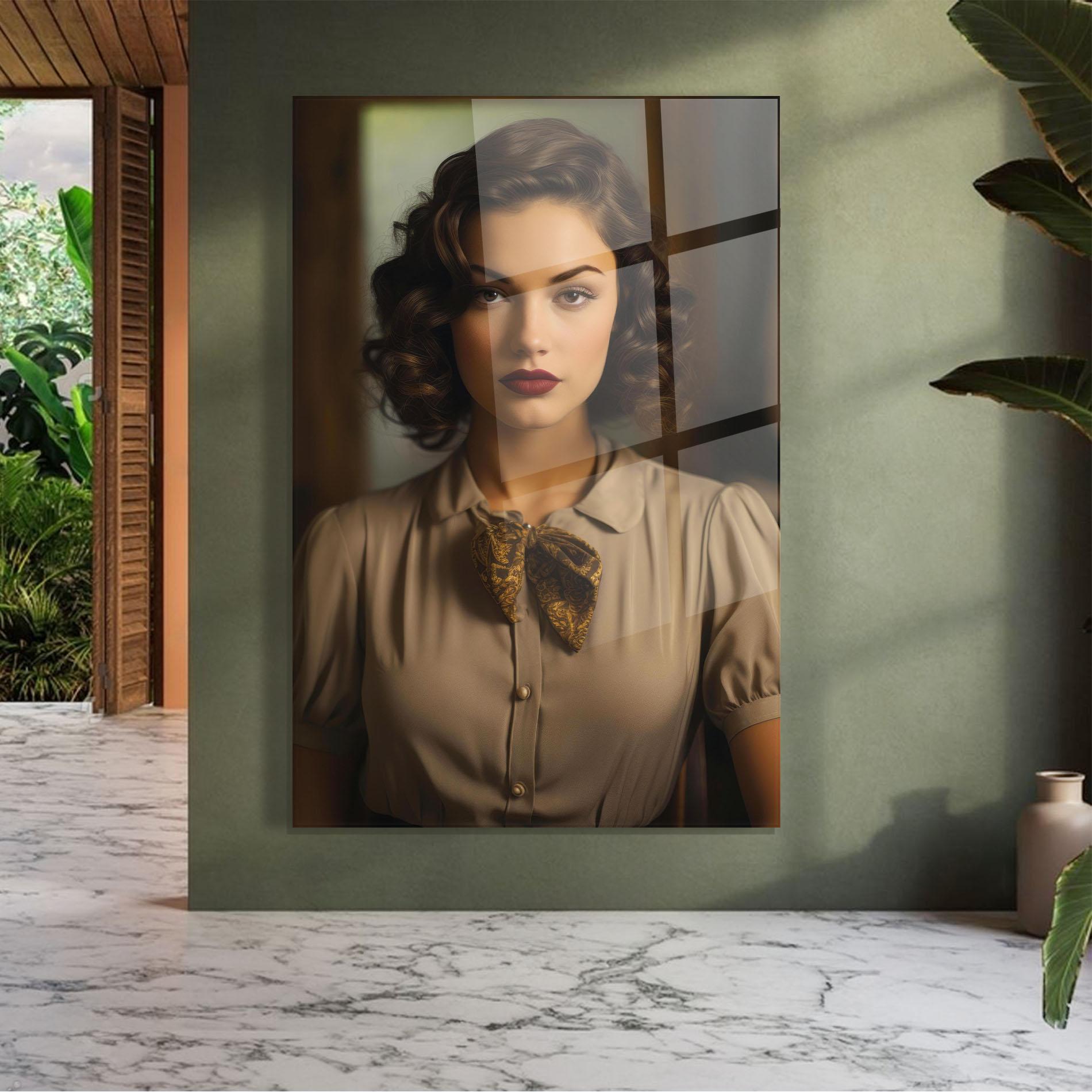 Üvegkép Beige Vintage Blouse mockup 7