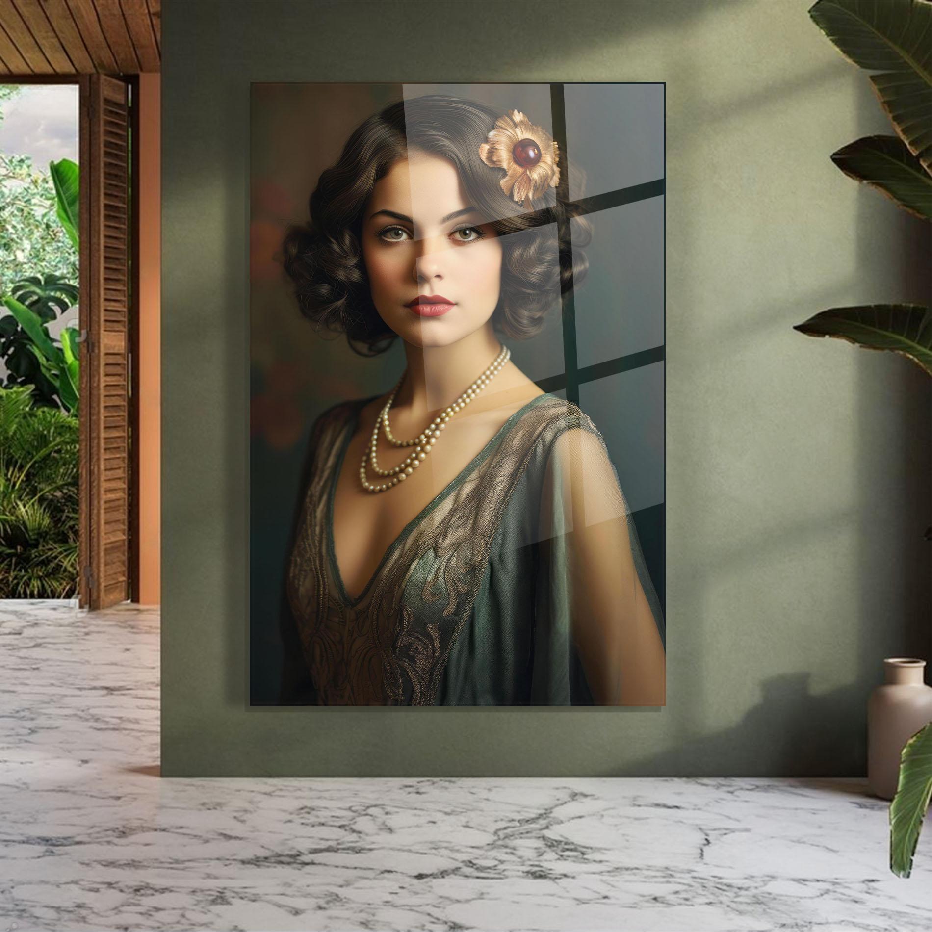 Üvegkép Green Vintage Blouse mockup 7